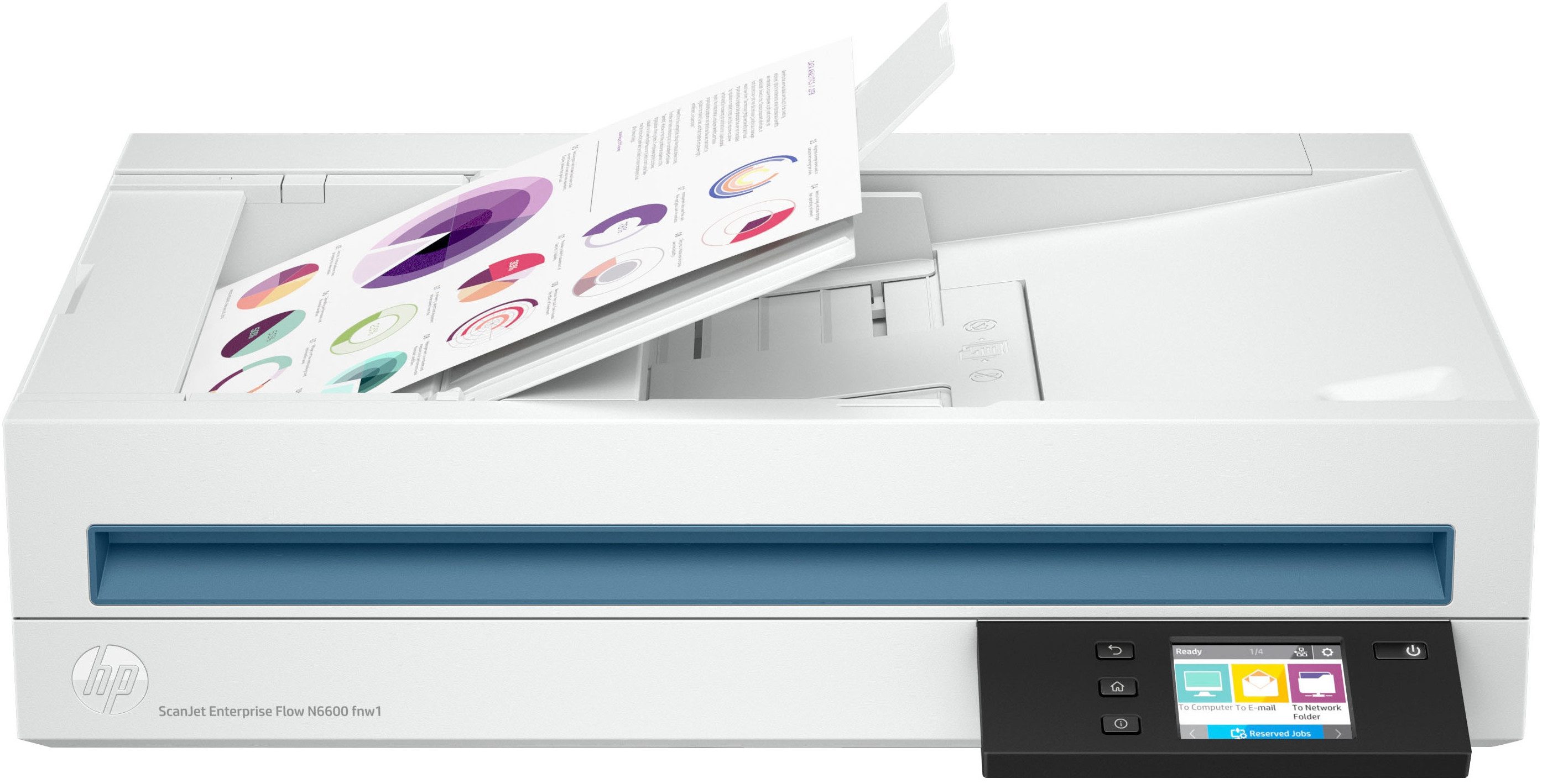 HP ScanJet Enterprise Flow N6600 fnw1 Scanner, (LAN (Ethernet), WLAN (Wi-Fi), Wi-Fi Direct)