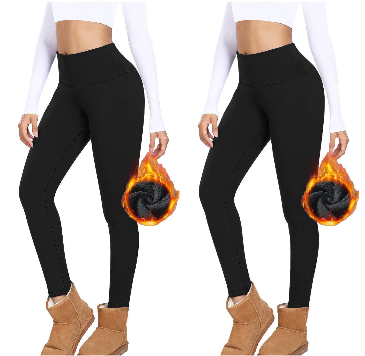 Blusmart Thermoleggings Fleece-Thermo-Leggings (Fleece-Leggings, 2-tlg., Sp günstig online kaufen