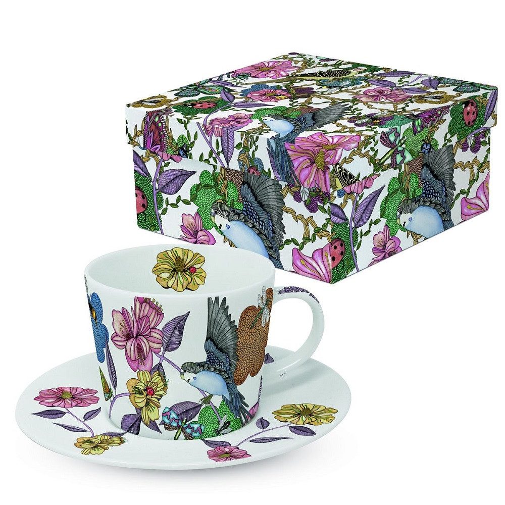 Tasse PPD, Vögel, Blumen, Sommer, Kaffee Tasse / Espressotasse Set Motiv