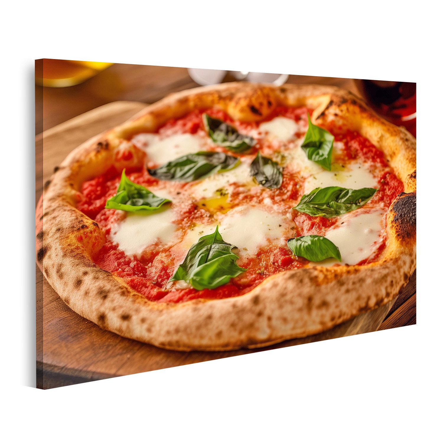 islandburner Leinwandbild, Frische traditionelle italienische Pizza günstig online kaufen