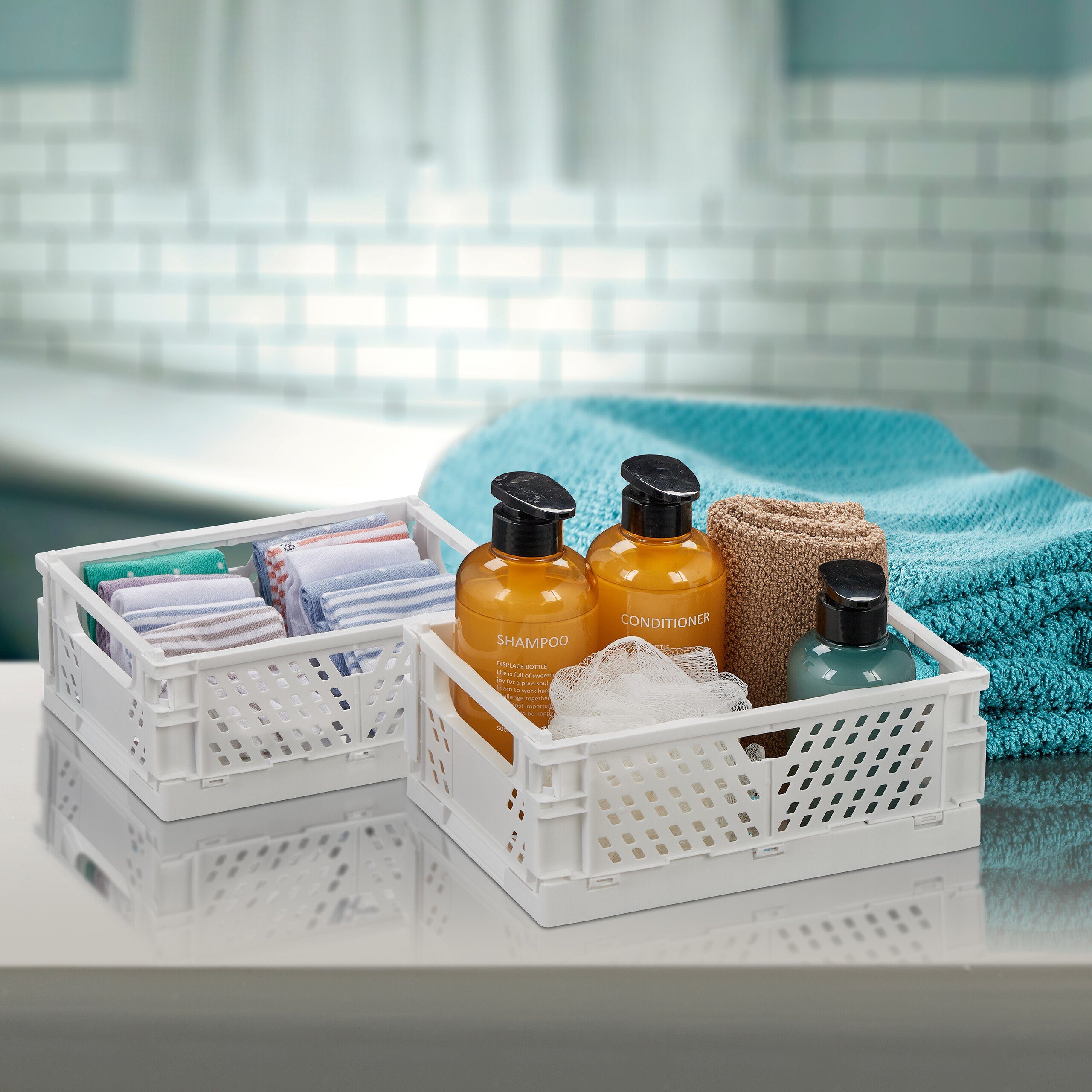relaxdays Aufbewahrungsbox Kleine Klappbox im 2er günstig online kaufen