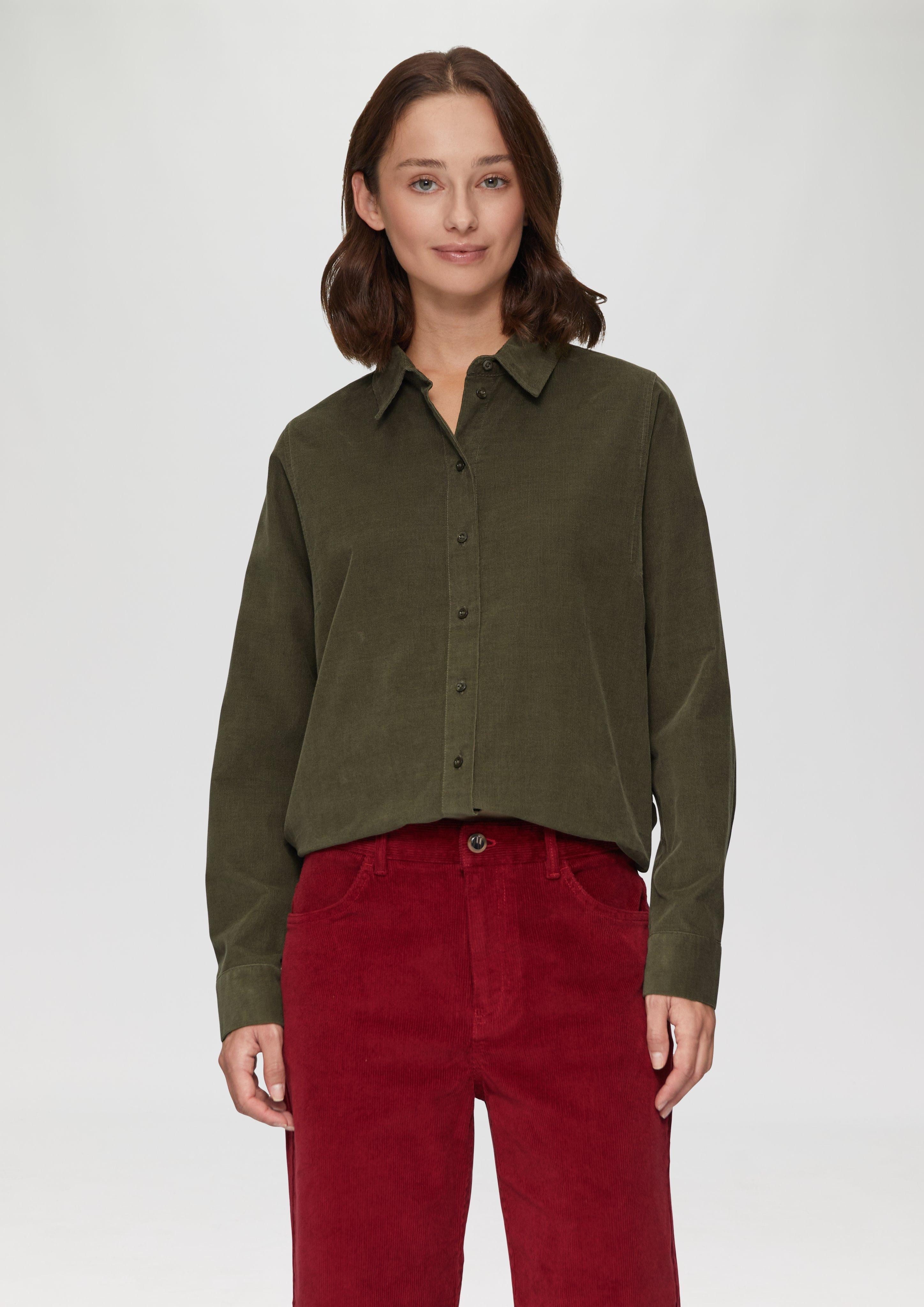 Langarmbluse Cordbluse im Relaxed Fit mit Naht-Details