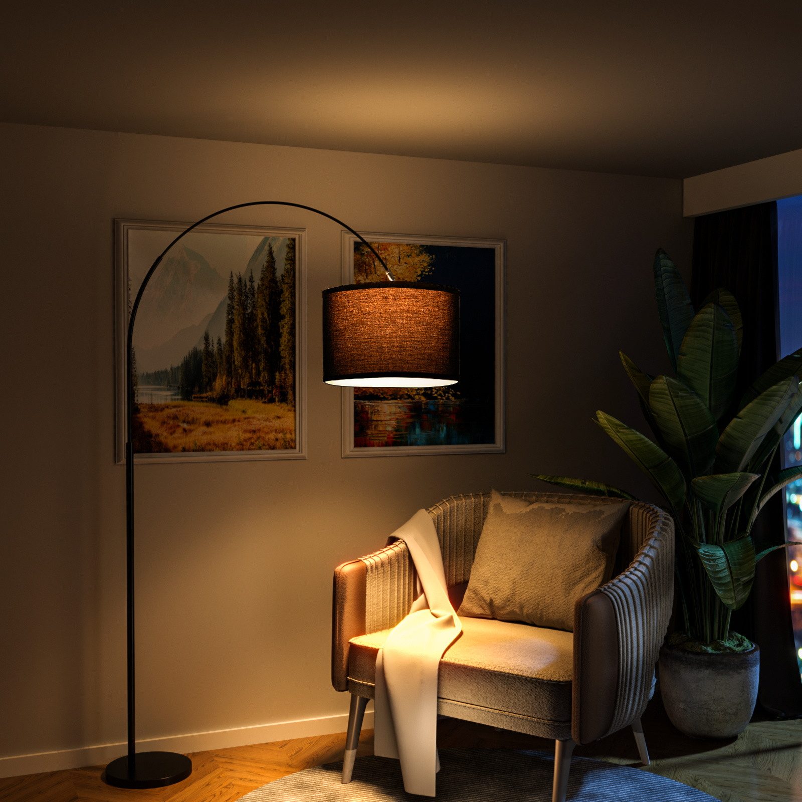 MODLICHT LED Bogenlampe Dekorative Lampe, E27, günstig online kaufen
