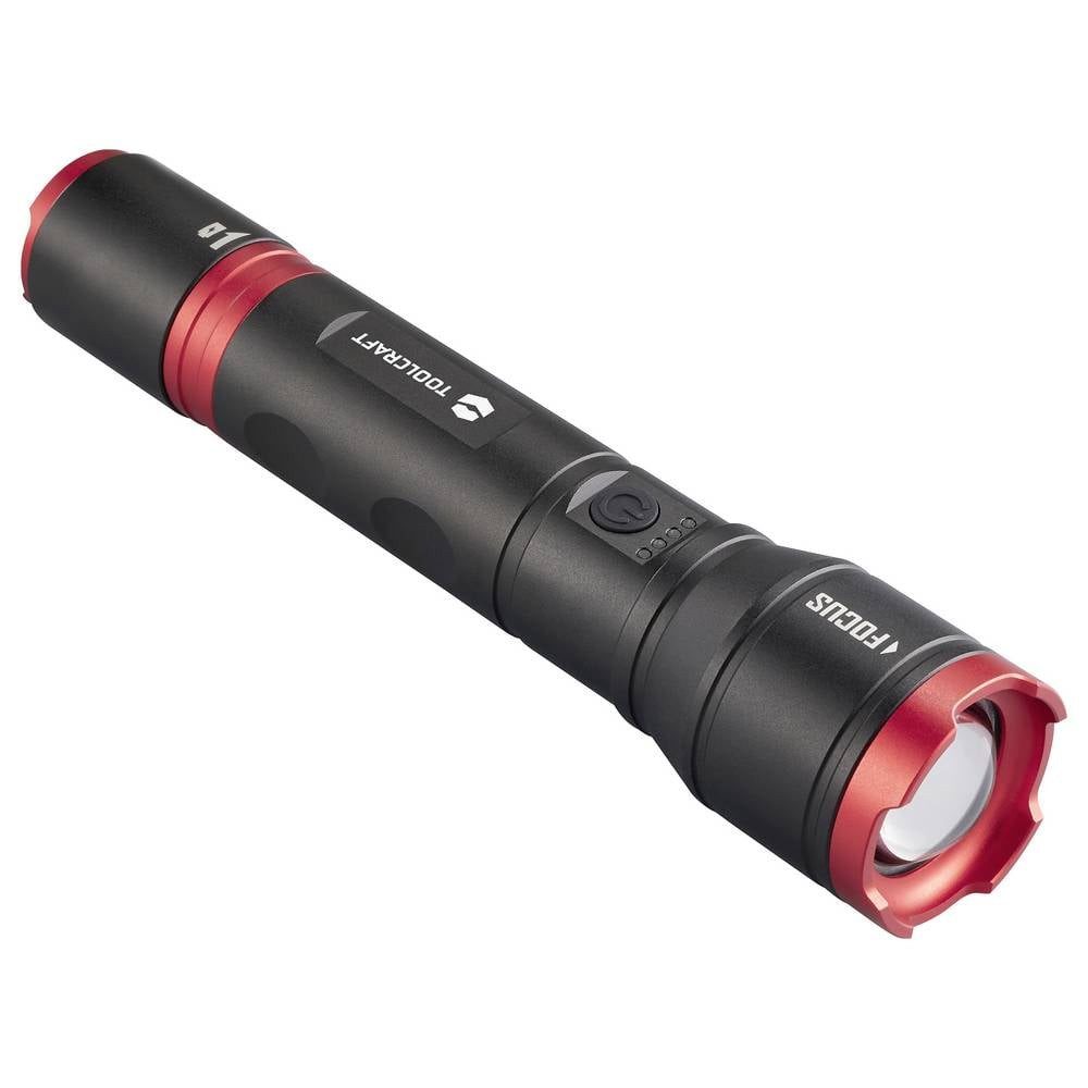 TOOLCRAFT Taschenlampe LED-Taschenlampe, zwei Energiequellen mit Akku, 1200 lm TO-9927678, verstellbar, Einstellbare Punktgröße, mit Stroboskopmodus, mit USB-Sch