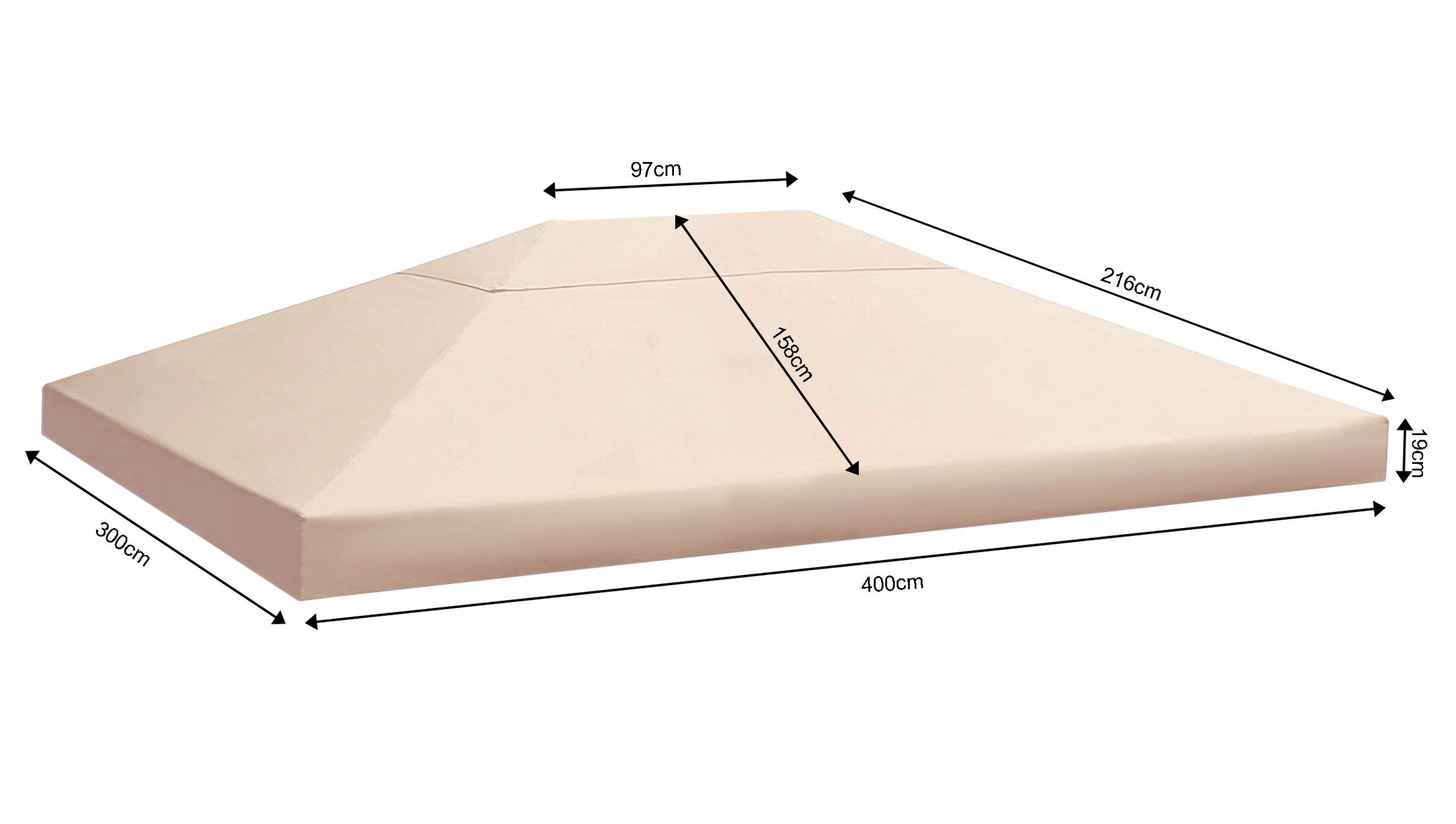 Quick Star Pavillon-Ersatzdach Ersatzdach 3x4m Sand günstig online kaufen