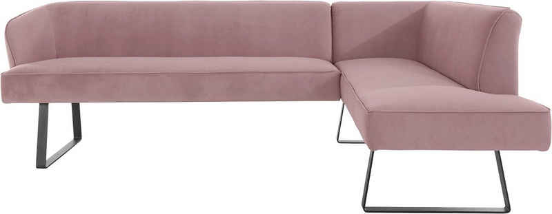 exxpo - sofa fashion Eckbank »Americano«, mit Keder und Metallfüßen, Bezug in verschiedenen Qualitäten, Frei im Raum stellbar