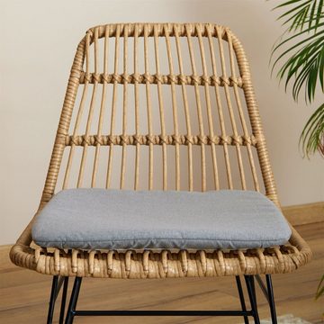 IDIMEX Sitzkissen CHIARA, Sitzkissen grau für Stuhl gepolstert und mit Bezug aus Stoff Anti-Ruts