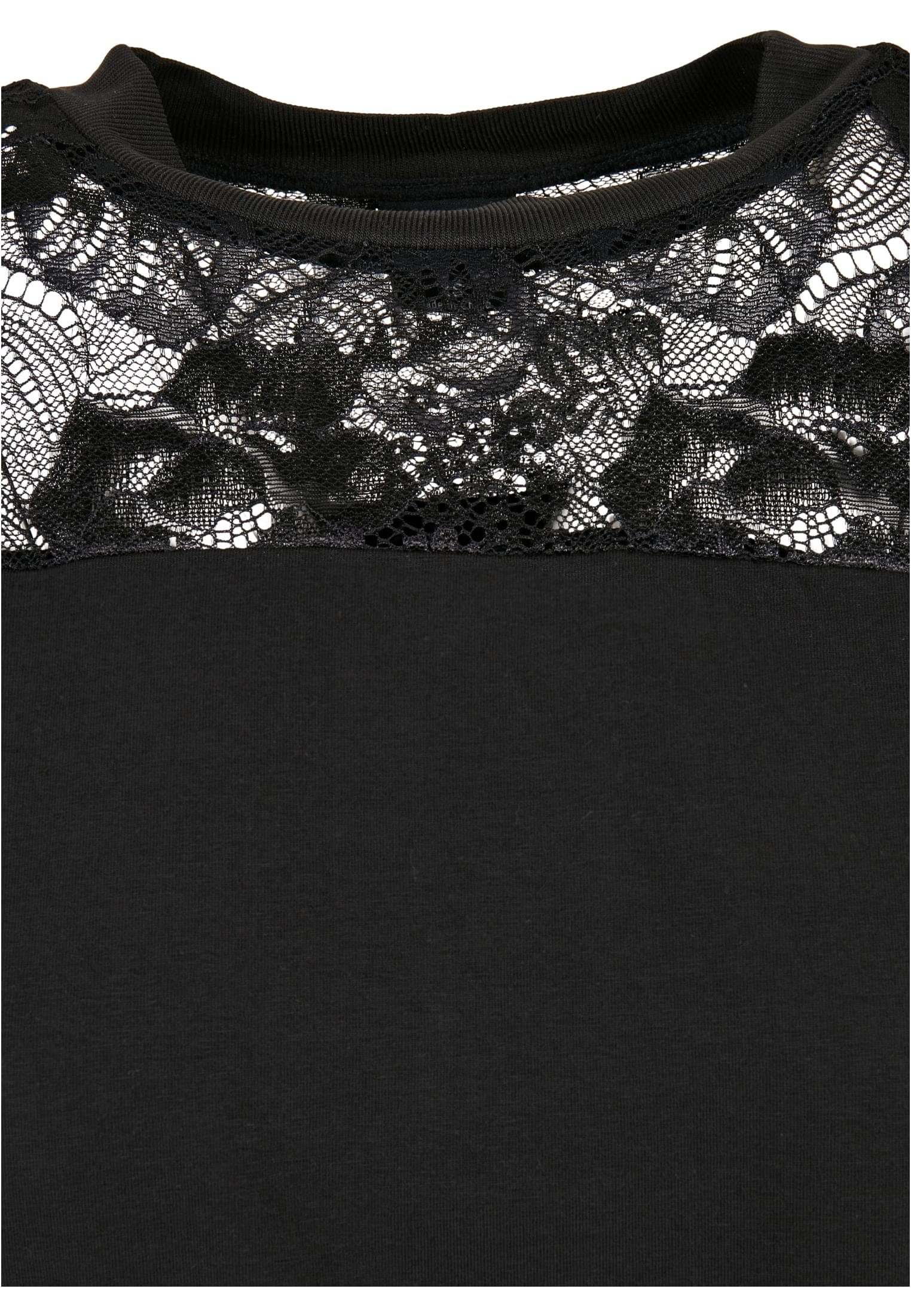 CLASSICS Tee Ladies Lace Kurzarmshirt Oversized (1-tlg) black URBAN Damen
