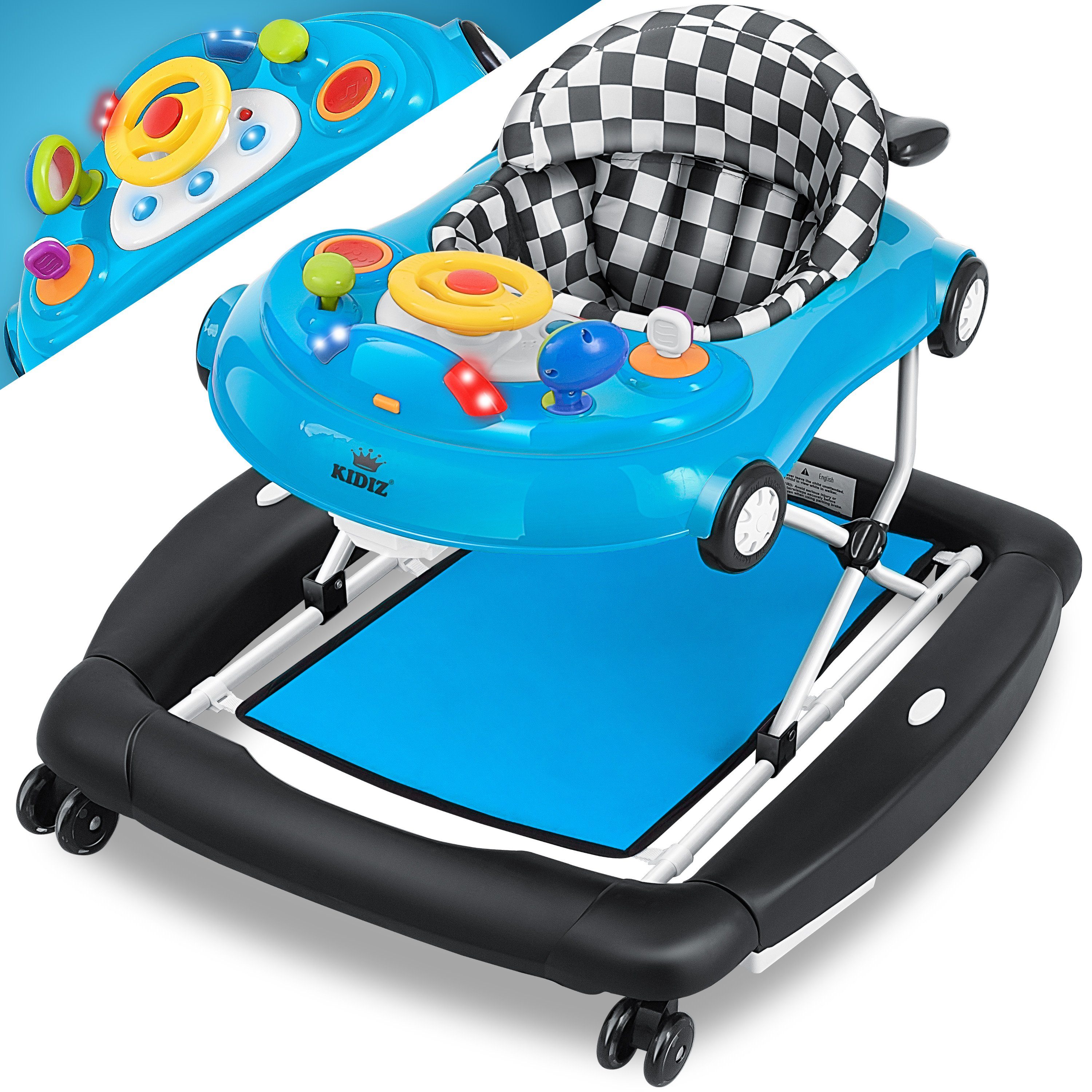 KIDIZ Lauflernhilfe, 4in1 Lauflernhilfe Babywalker Spiel- und Lauflernwagen