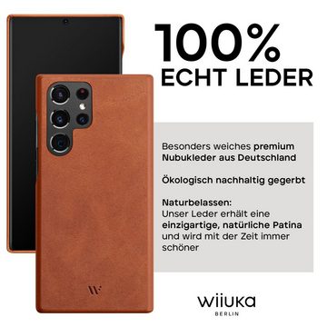 wiiuka Smartphone-Hülle skiin MORE Handyhülle für Samsung Galaxy S23 Ultra, Handgefertigt - Deutsches Leder, Premium Case