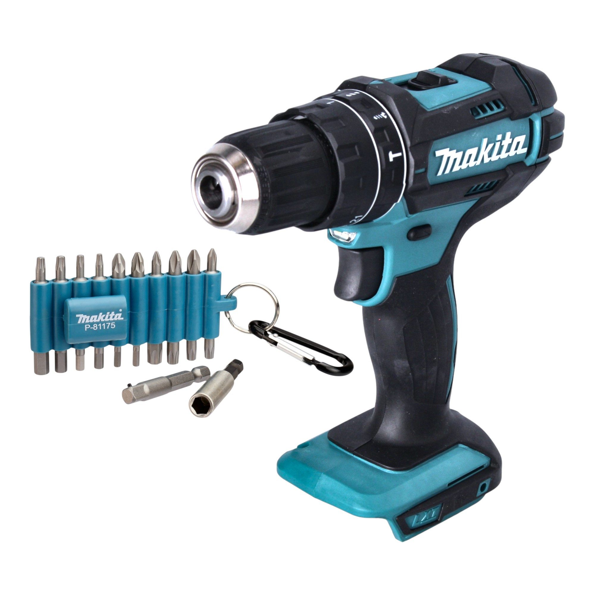 Makita Akku-Schlagbohrschrauber DHP 482 Z Akku Schlagbohrschrauber 18 V 62 Nm + 22 tlg. Bit Set
