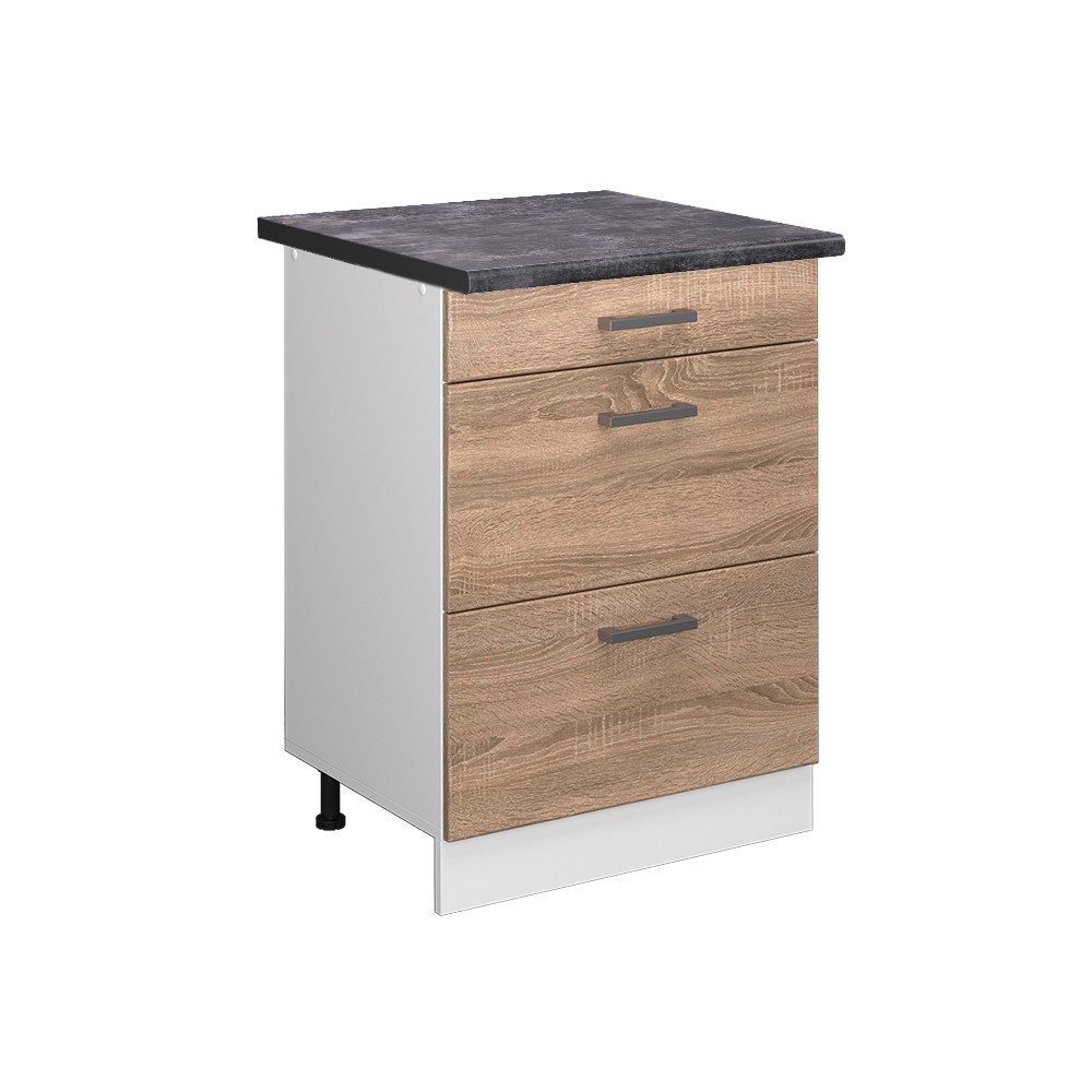 Vicco Unterschrank R-Line, Sonoma/Weiß, 60 cm günstig online kaufen