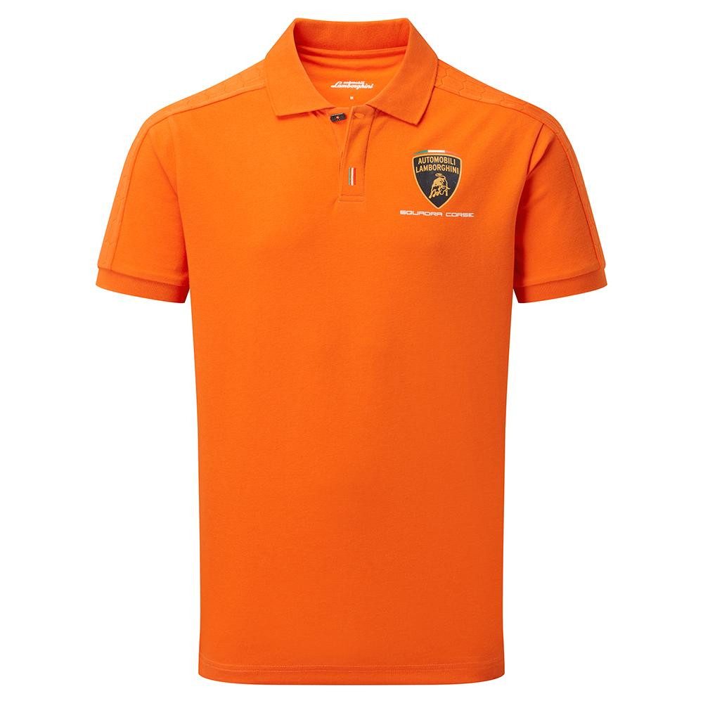 Automobili Lamborghini Poloshirt Squadra Corse Polohemd Schriftzug auf dem Rücken