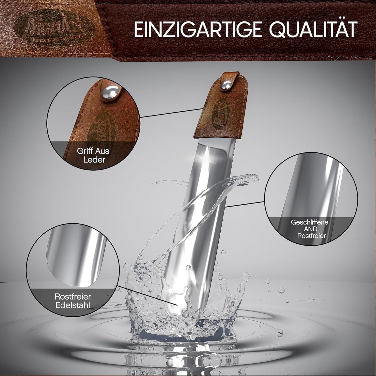 COFI 1453 Schuhlöffel [2er Pack] Schuhlöffel Set Metall Schuhanzieher kurz & lang Ledergriff (2-tlg) – Bild 3 von 5