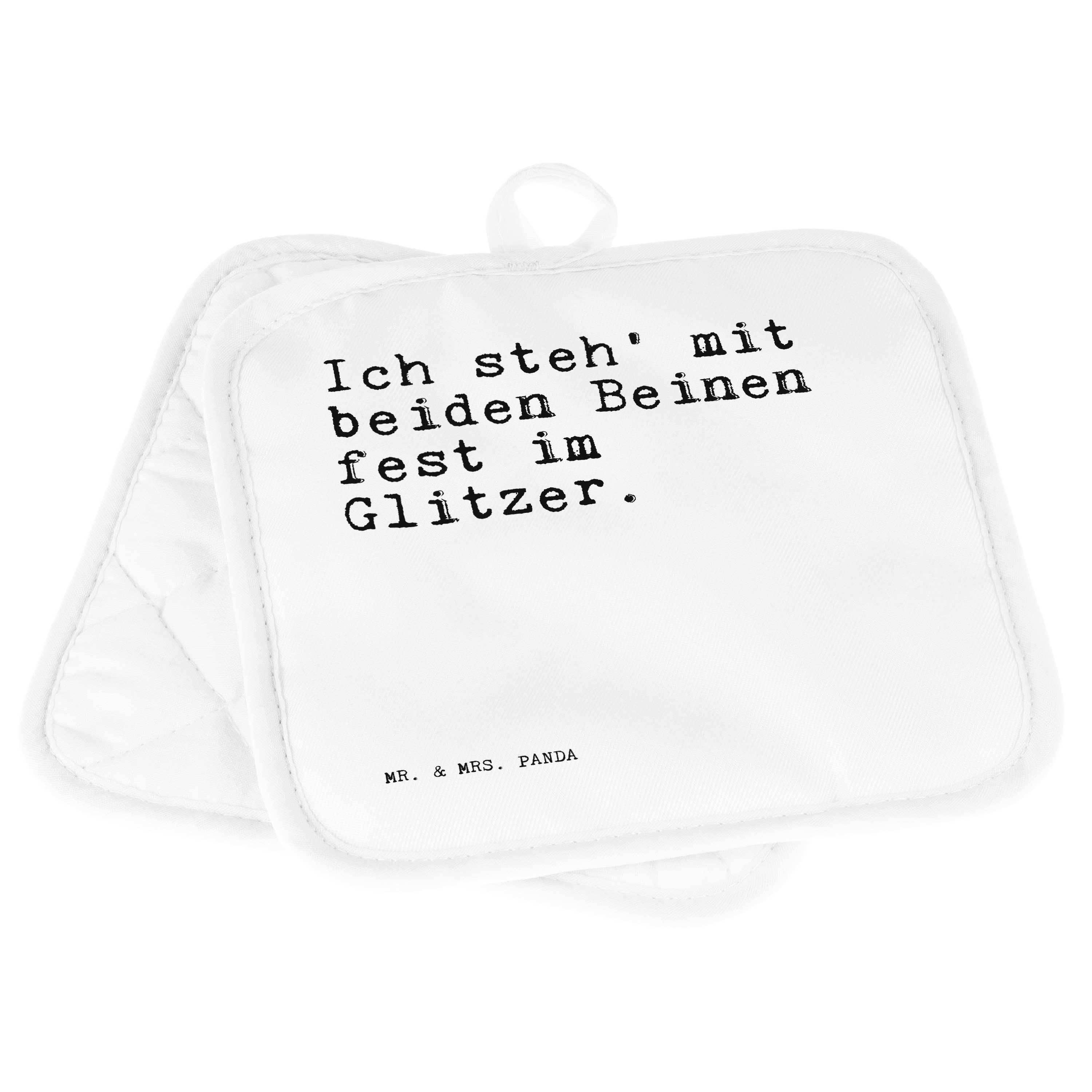 Topflappen Spruch, - bunt, steh' Weiß (1-tlg) Mr. Ich Reg, Einhorn, beiden... & - Geschenk, mit Panda Mrs.