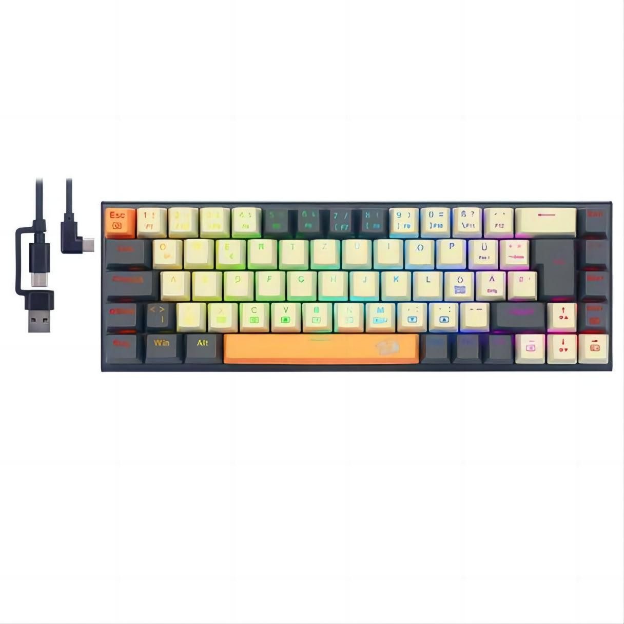 Redragon K633CGO RGB Mechanische Tastatur mit Hot-Swap-fähigen roten Schaltern Gaming-Tastatur (RGB-Hintergrundbeleuchtung)
