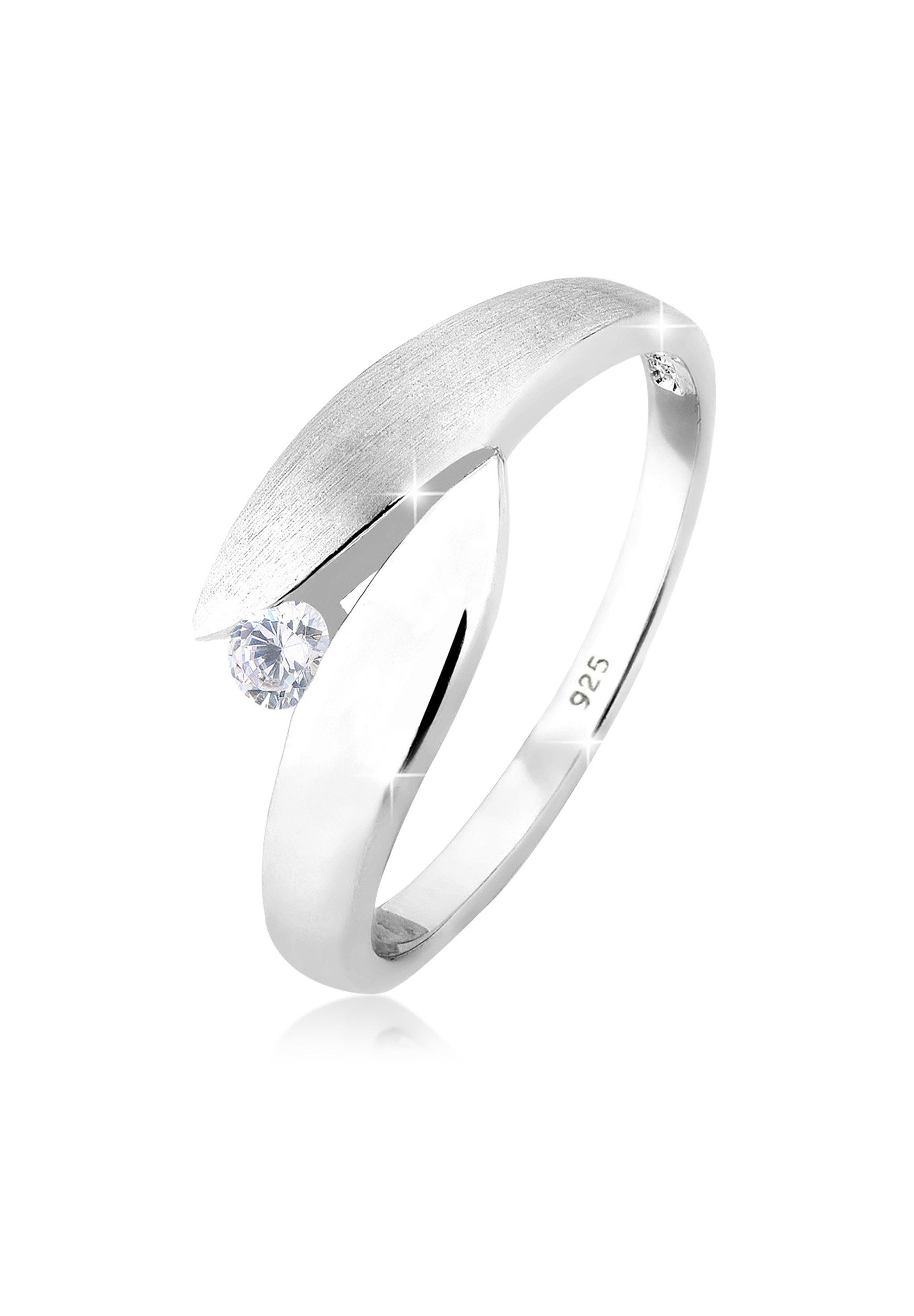 Fingerring Solitär Wickelring Zirkonia 925 Silber