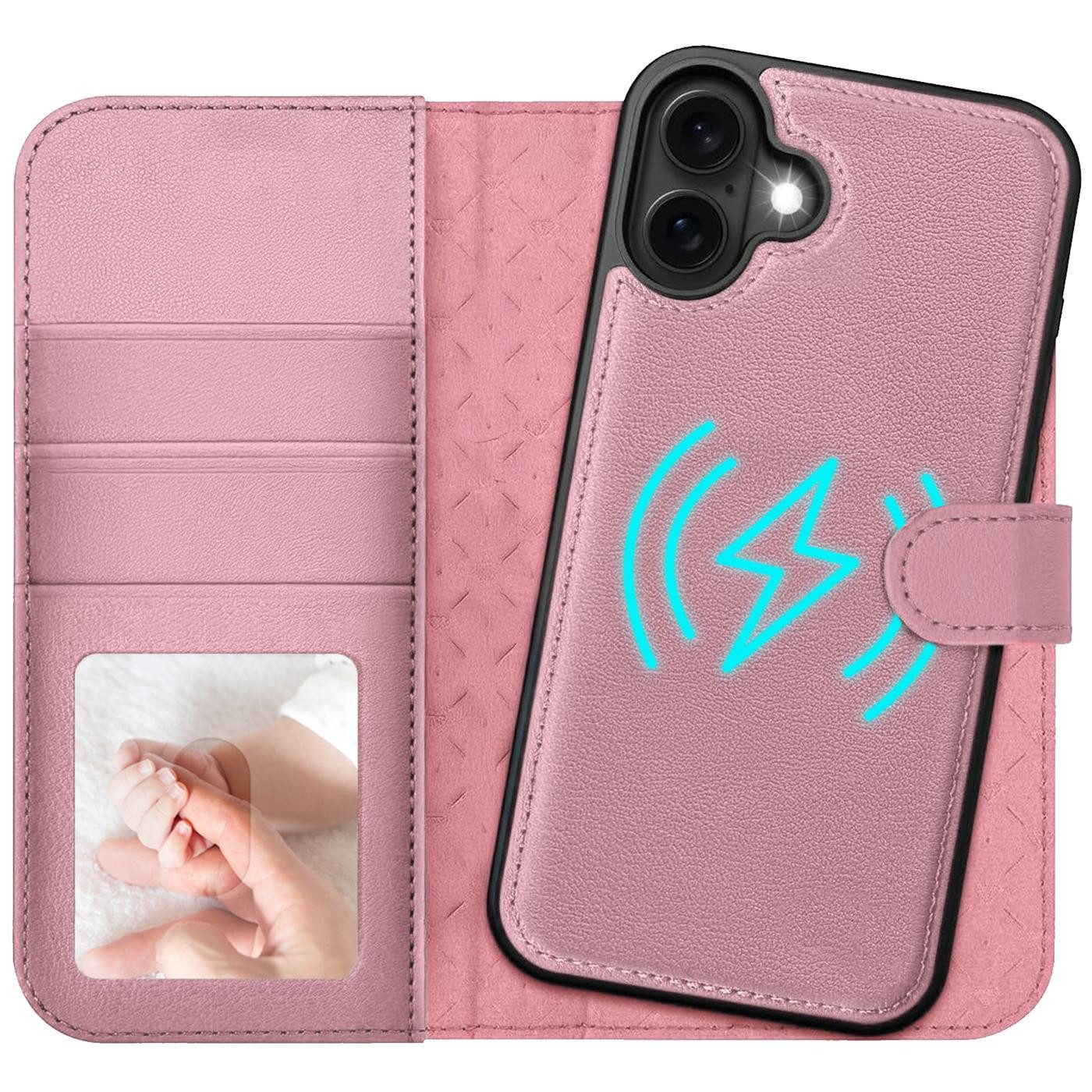 CoolGadget Handyhülle Magnet Book Case für Apple iPhone 17 Hülle + Klapphülle 6,3 Zoll, 2in1 abnehmbare magnetische RFID Schutzhülle Kartenfach Fotofenster