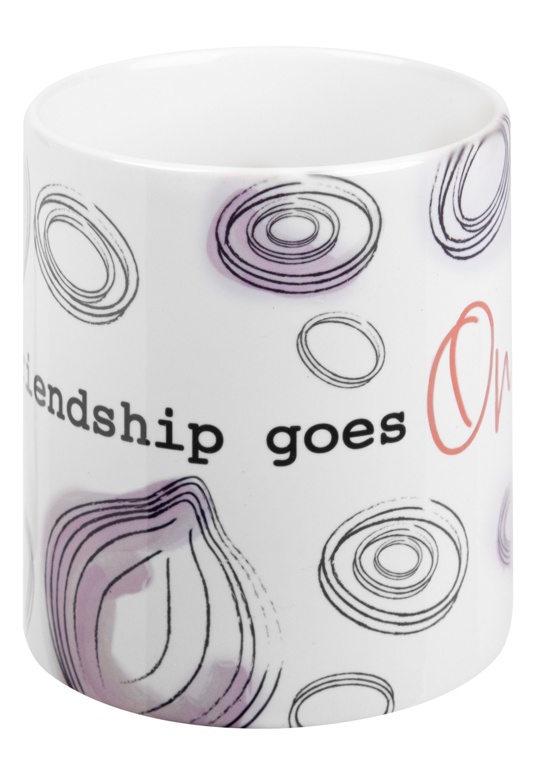 United Labels® Tasse Karma Tasse on friendship Kaffeetasse goes Keramik - Our Weiß, Onion