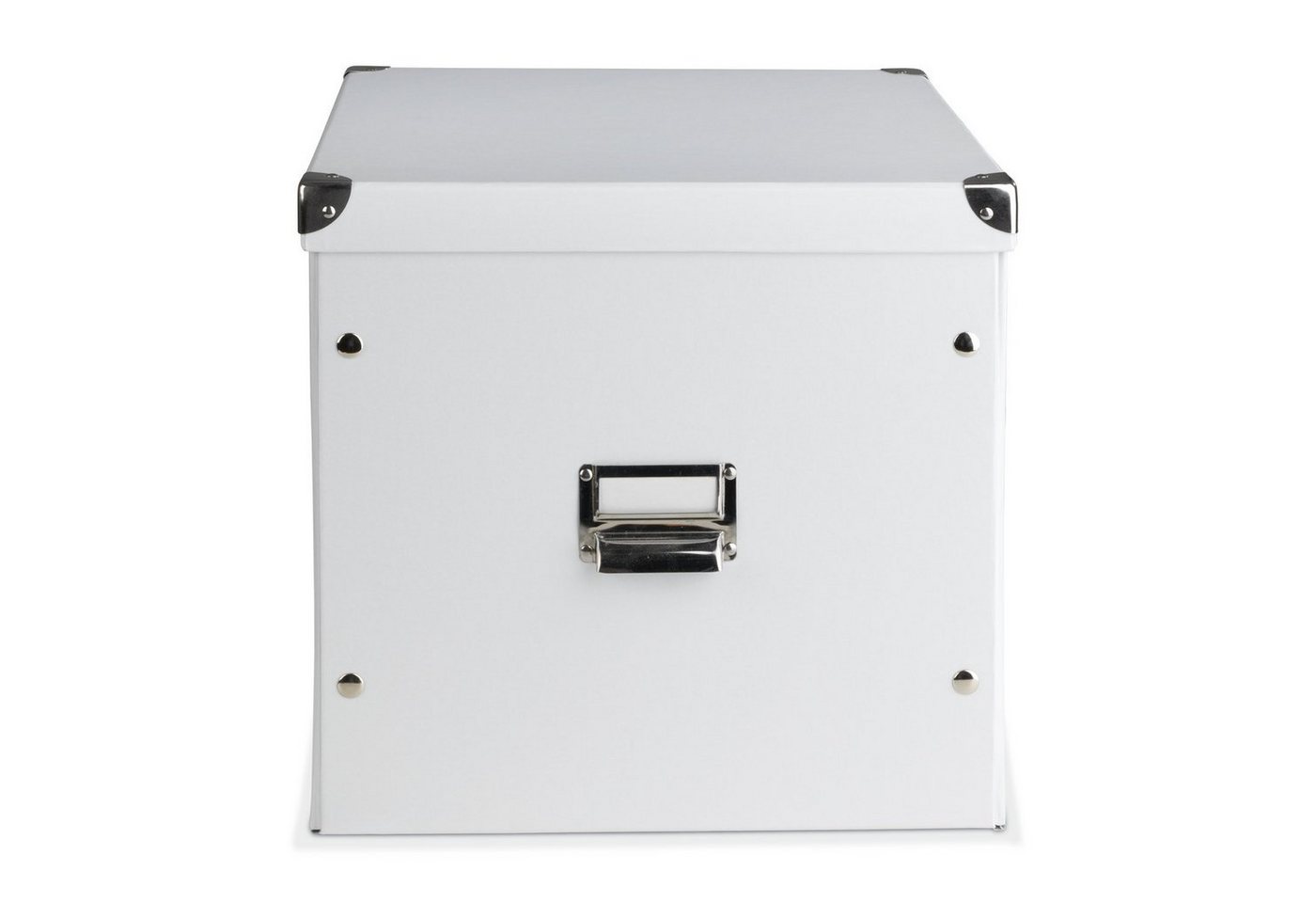 Thumbnail - Zeller Present Aufbewahrungsbox QUAD, B 33,5 x T 32 cm, Weiß, Pappe, Metallgriff, mit Deckel