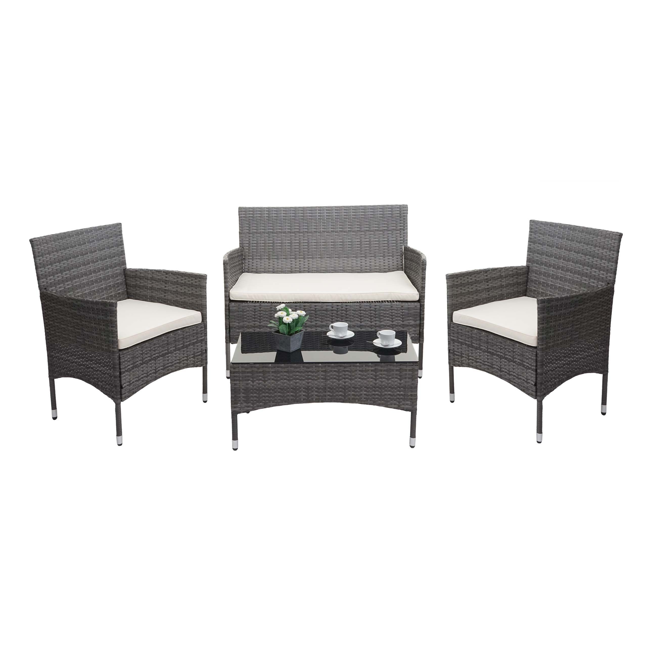 MCW Polstergarnitur MCW-F55, (4-tlg), 4 Sitzplätze, Sitzpolster-Bezüge mit Reißverschluss, wasserabweisend