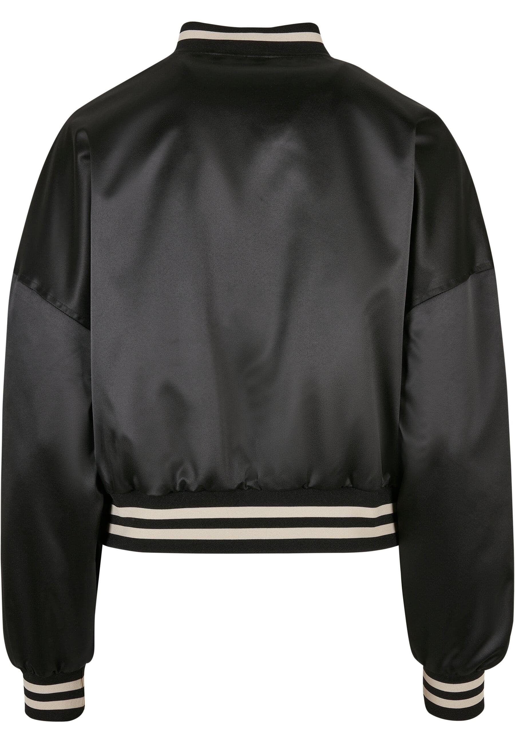 College Short Damen (1-St) black CLASSICS Collegejacke Oversized Ladies URBAN Jacket Satin