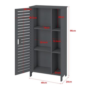 en.casa Midischrank Vansbro Badkommode 96x48x24cm Dunkelgrau