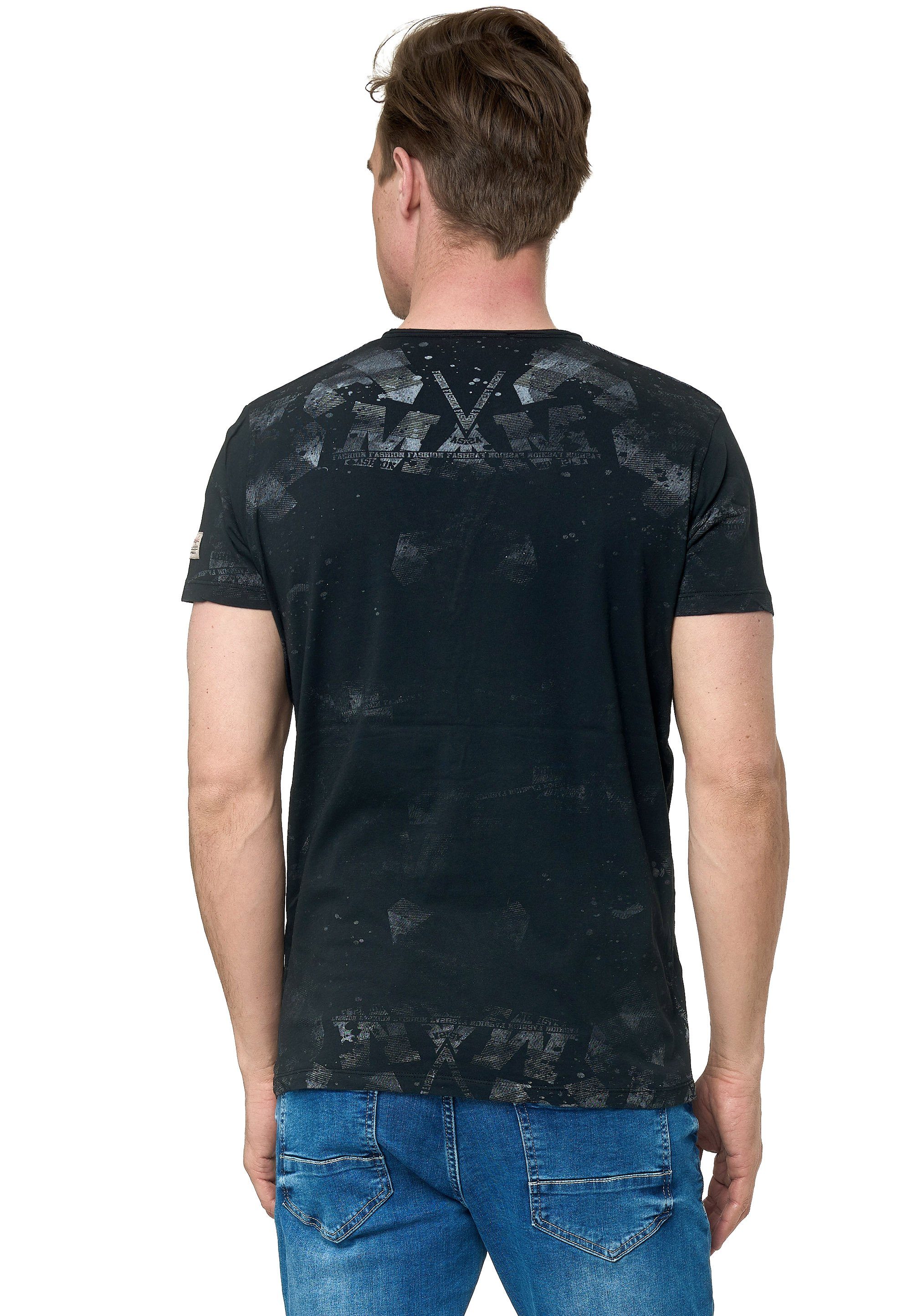 coolen Neal Used-Look-Design T-Shirt Rusty im schwarz