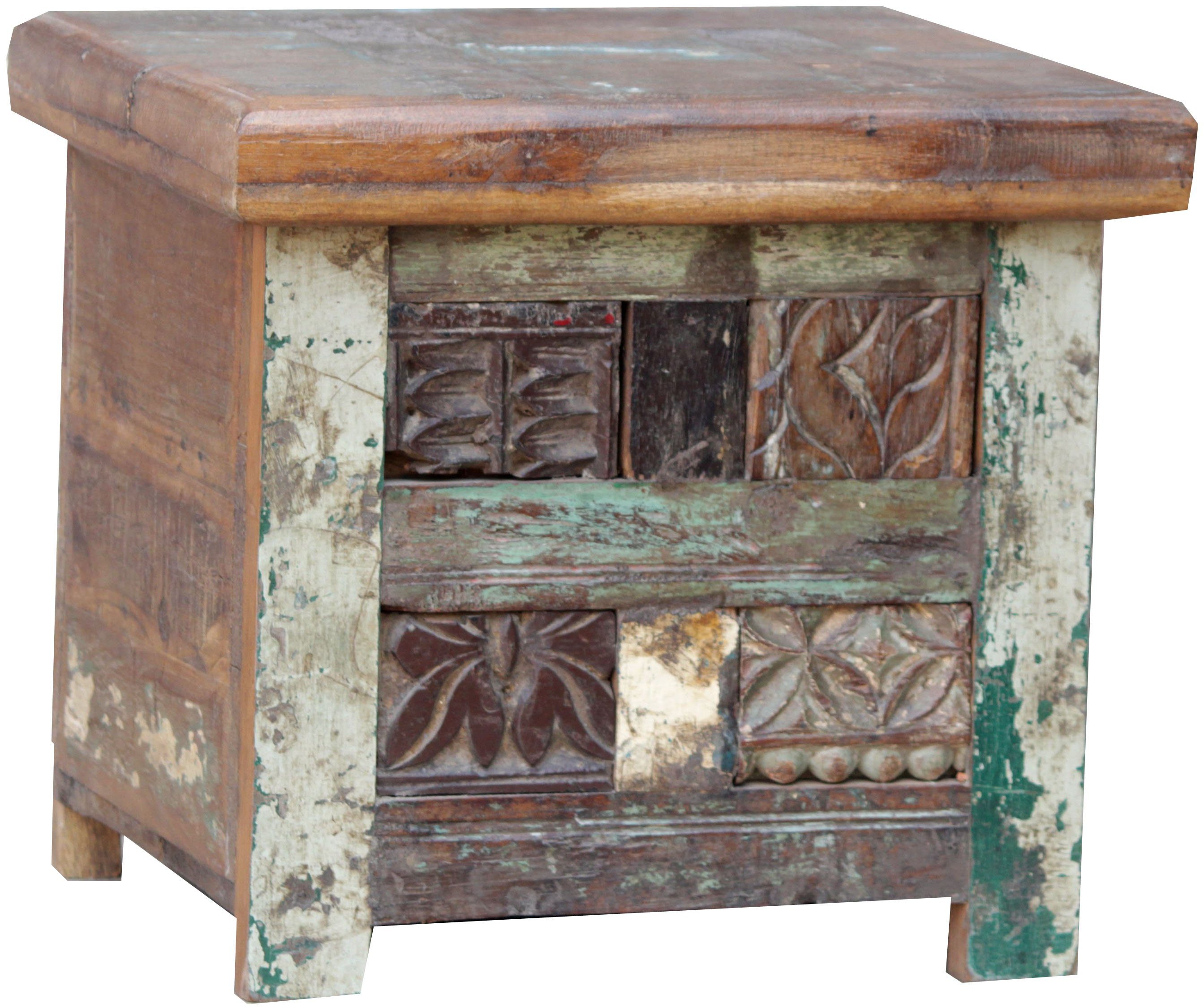Guru-Shop Truhenbank Holztruhe, Holzbox, Kiste, handgefertigt, mit..