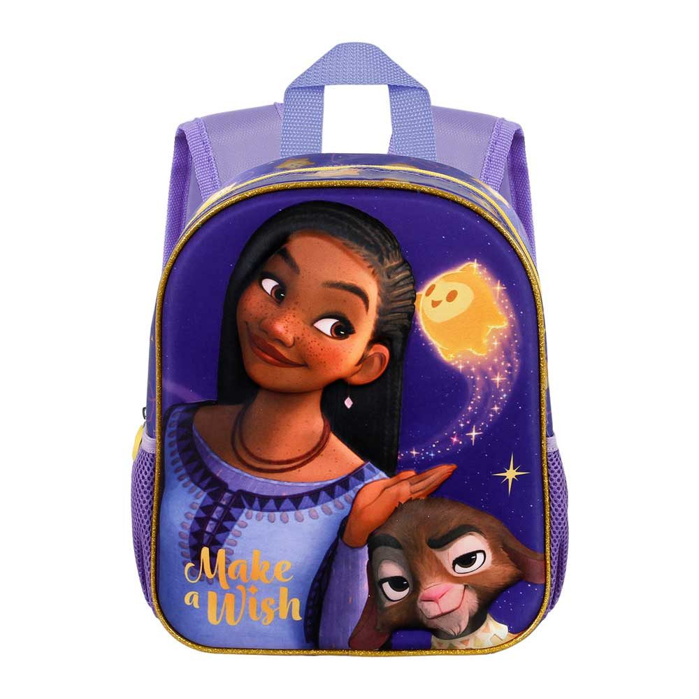 Karactermania Kinderrucksack Disney Wish 3D Rucksack Vorschulrucksack Kindergarten, 3D-Frontrelief