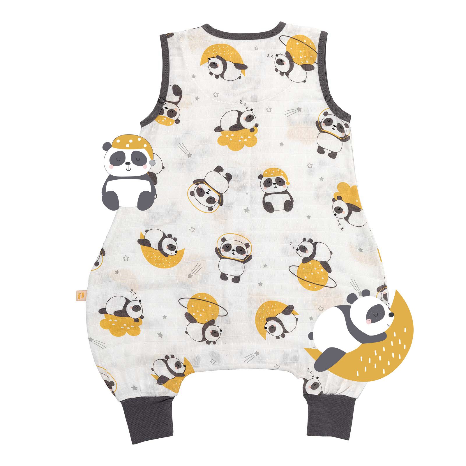 Schlummersack Kinderschlafsack Musselin Schlafsack mit Füßen, 0.5 Tog – Bild 3 von 5