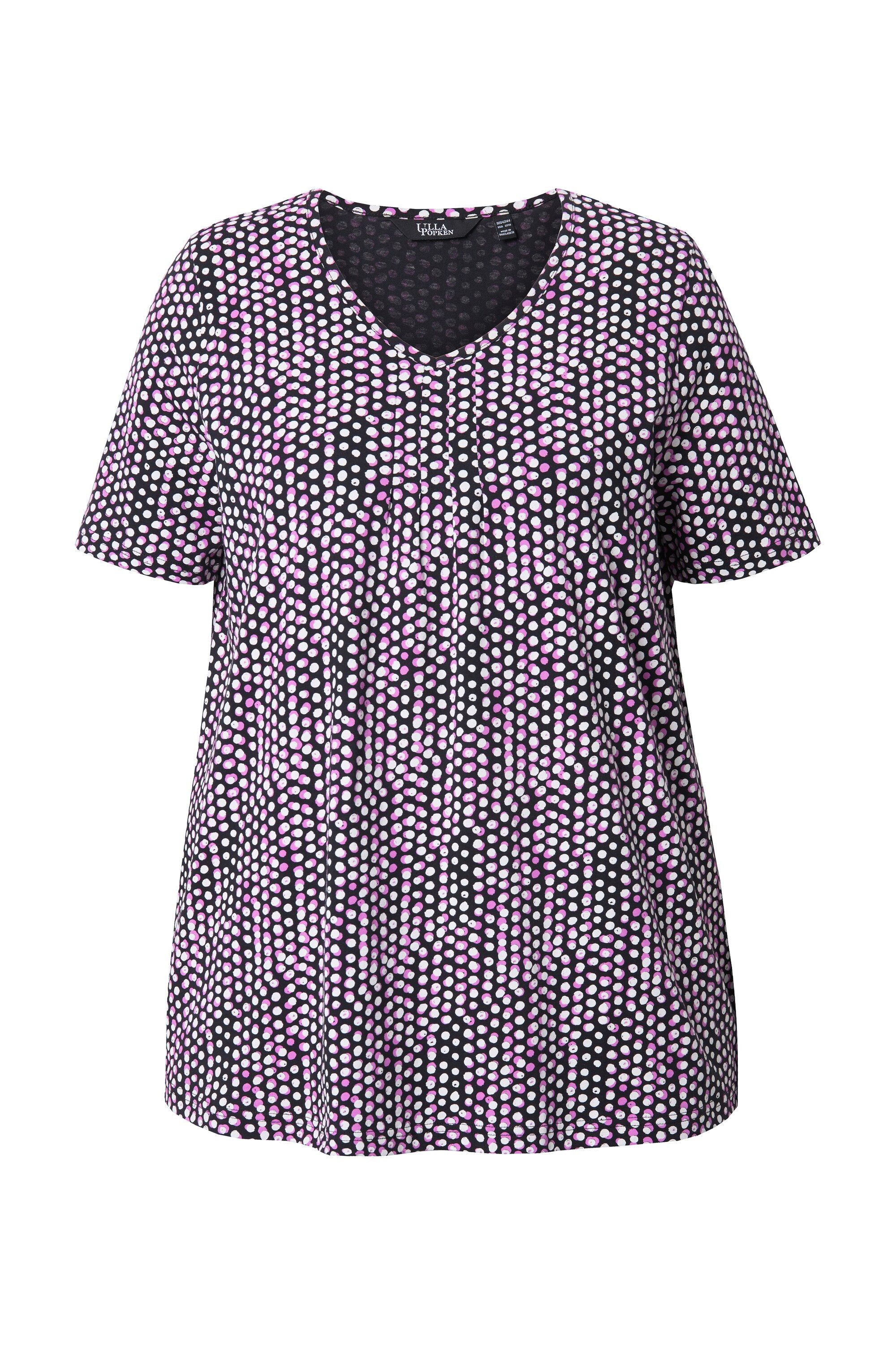 Ulla Popken T-Shirt T-Shirt Zierfalten A-Linie günstig online kaufen
