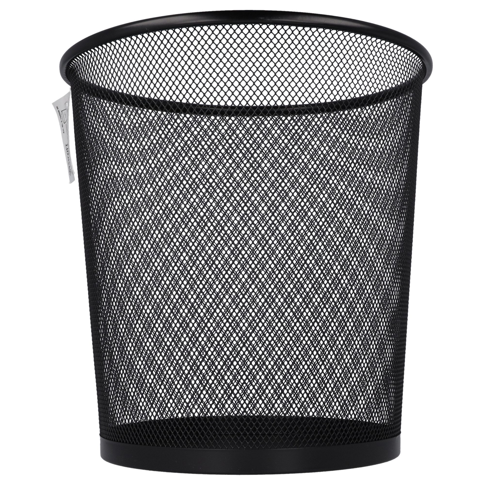 WESTCOTT Papierkorb Abfalleimer Mesh Schwarz, Mülleimer aus Drahtgeflecht 12,3l, Papierkorb für Büro, Homeoffice oder Haushalt