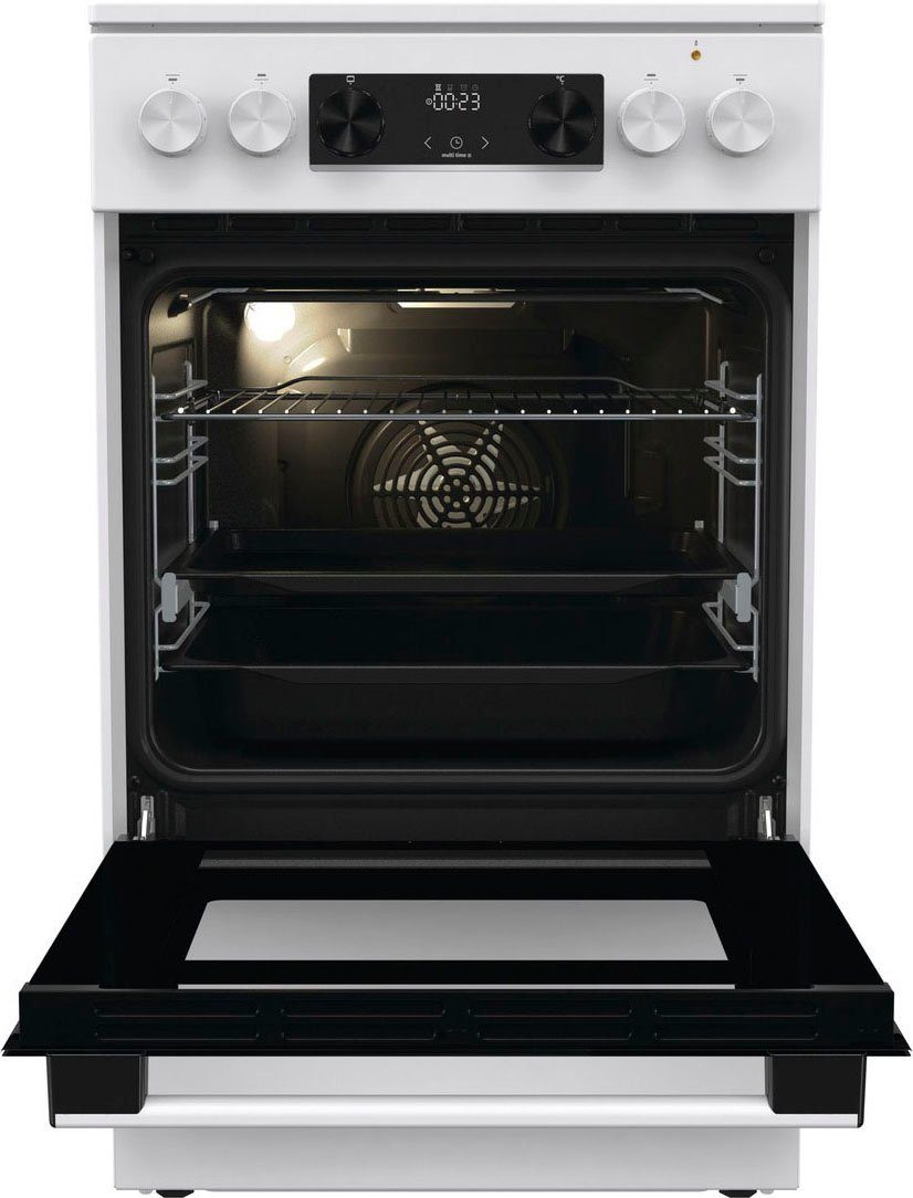 GORENJE Elektro-Standherd GECS5C70WA, mit 1-fach-Teleskopauszug, Aqua Clean, Knusprig genießen – ganz ohne Extra-Kalorien - dank AirFry-Funktion