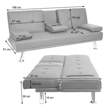 MCW 3-Sitzer MCW-F60, 3 Sitzplätze, Schlaffunktion, Tassenhalter, Rückenlehne verstellbar