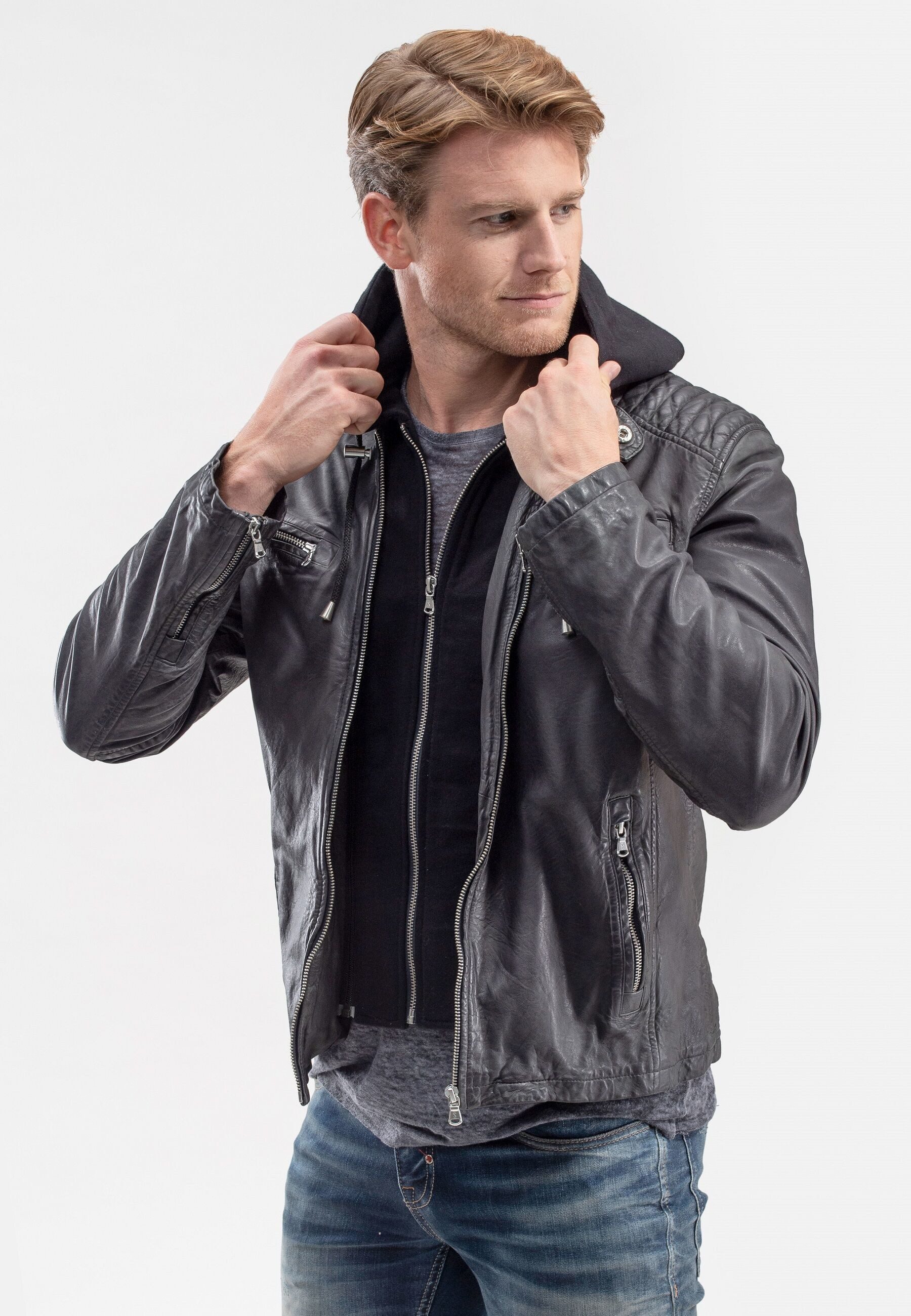 18N62 Lederjacke NECOOLALEE (1-St) aus weichem Nappaleder