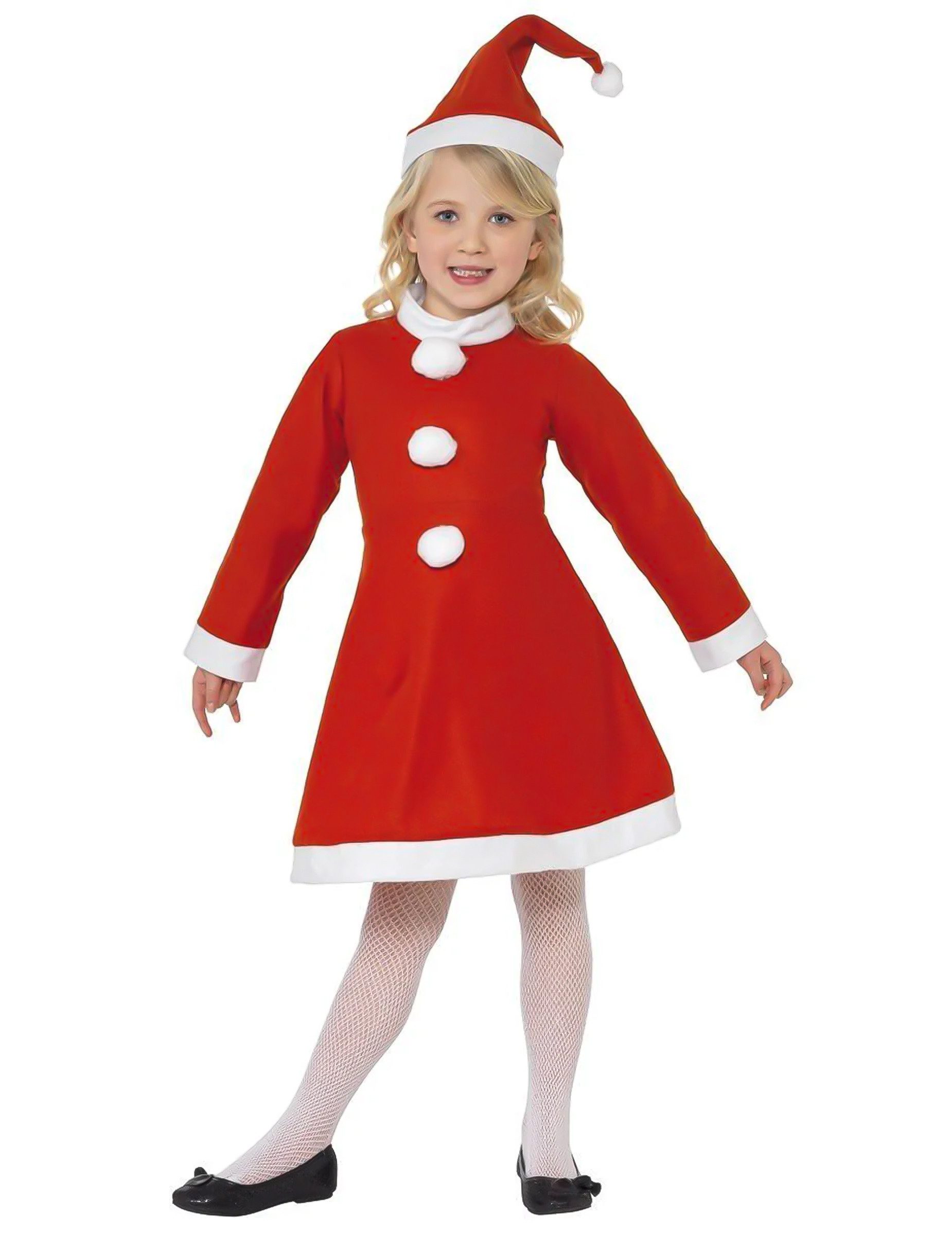 Kostüm Weihnachtsfrau Kinderkostüm Weihnachten rot-weiss