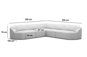 Sofa Dreams Ecksofa Luxus Couch Design Strukturstoff Sofa Cabrera L Form Stoff, Loungesofa
