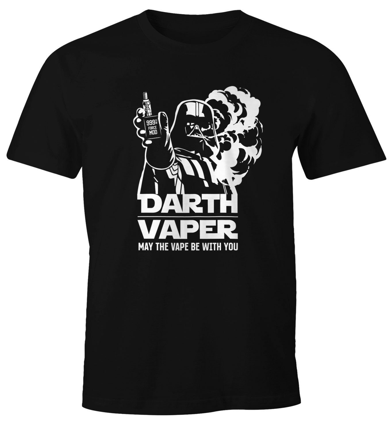 MoonWorks Print-Shirt Herren T-Shirt Darth Vaper Fun-Shirt Dampfer-Shirt Moonworks® mit Print