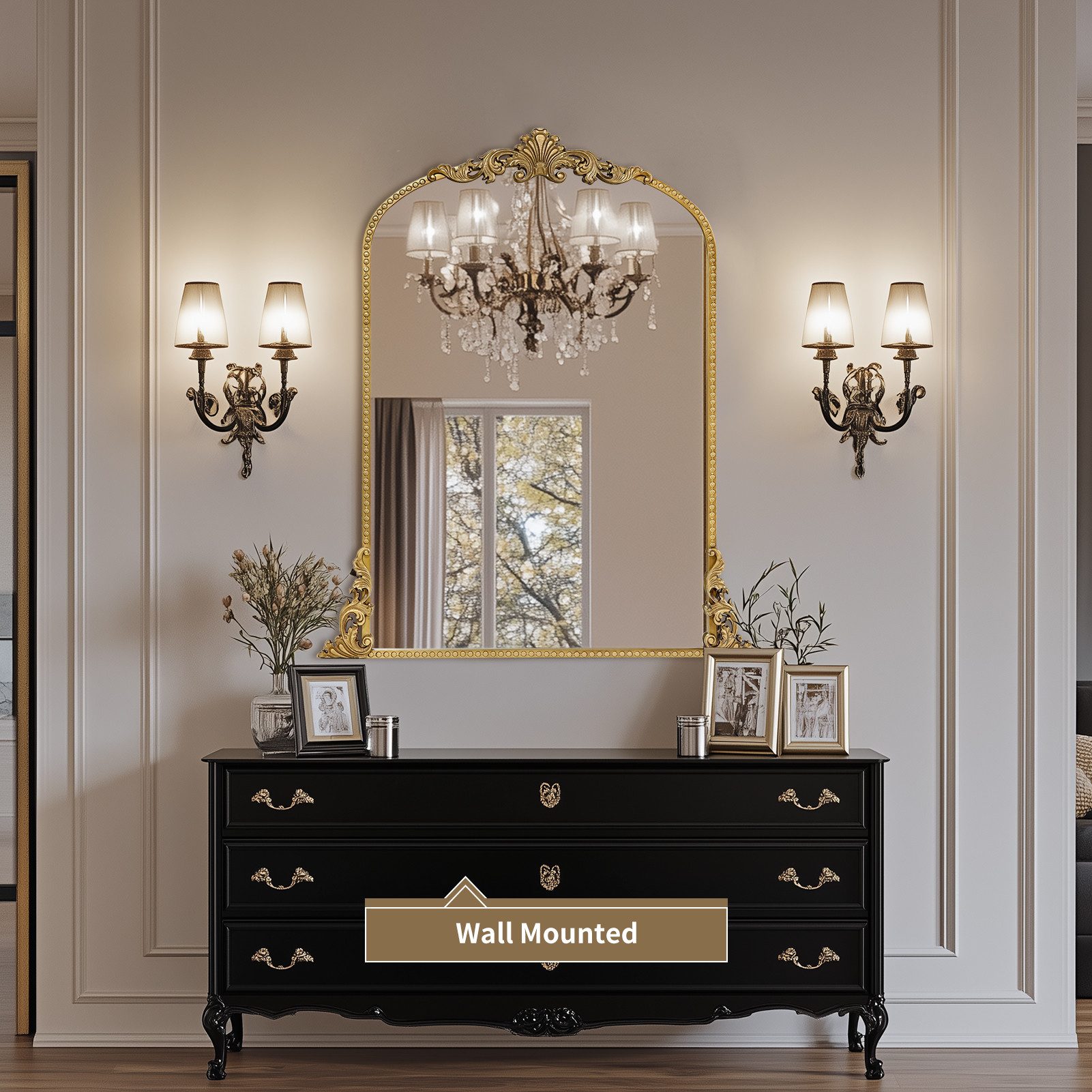 G-LEAF Wandspiegel Bogen-Wandspiegel, antiker Spiegel im günstig online kaufen