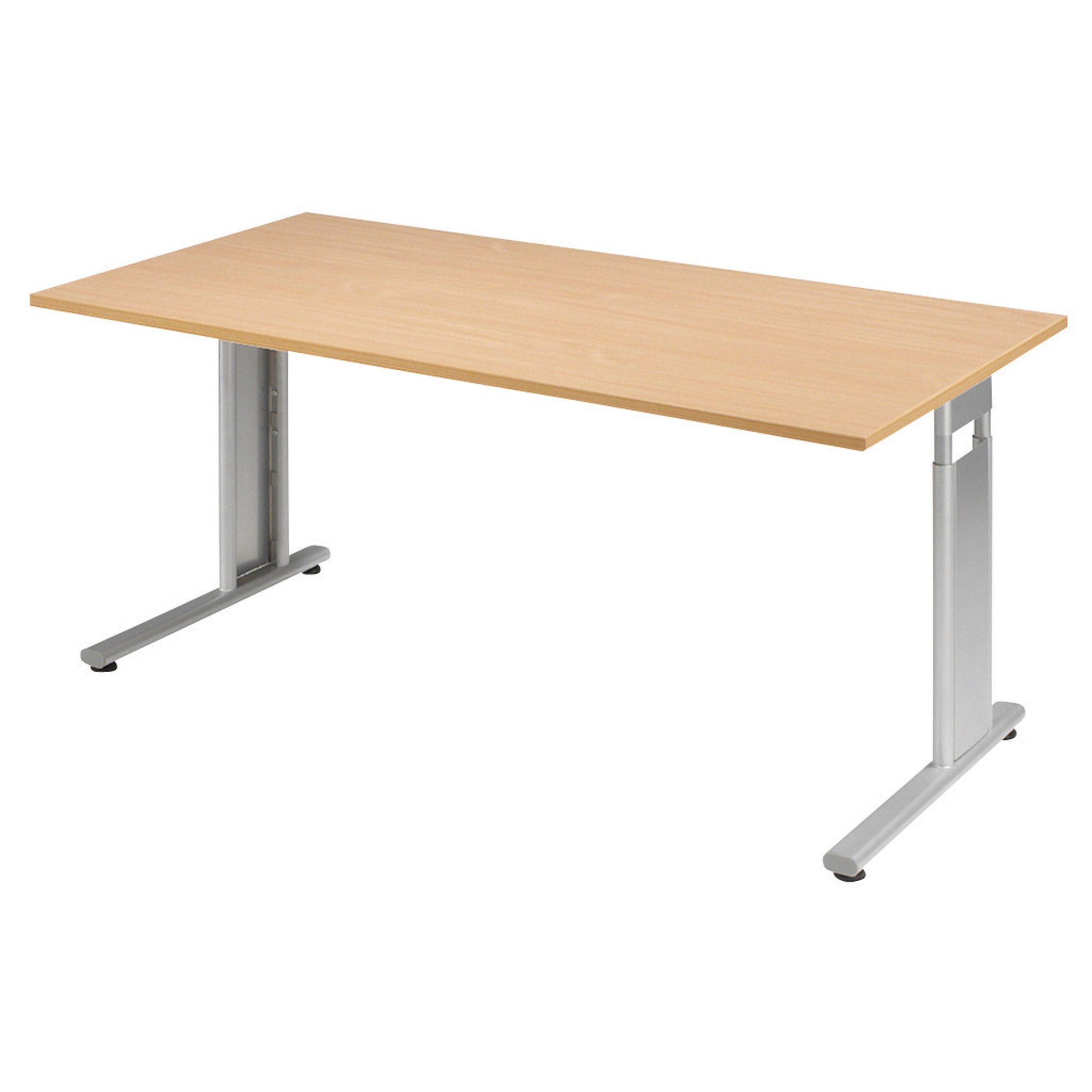 geramöbel Schreibtisch Schreibtisch Flex S-617103-BS 160x80x68-82cm buche/silber