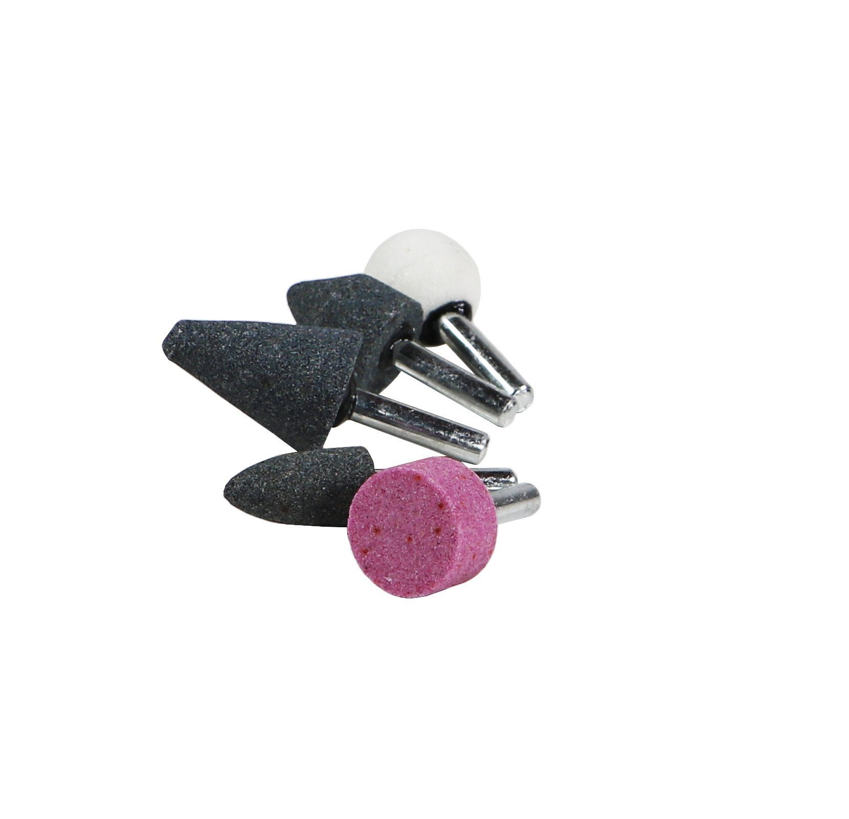 BORISCA Nagelfräser-Set – 6 Aufsätze + Reinigungsbürste, Aus Schmirgel, Mit Spiralkerben