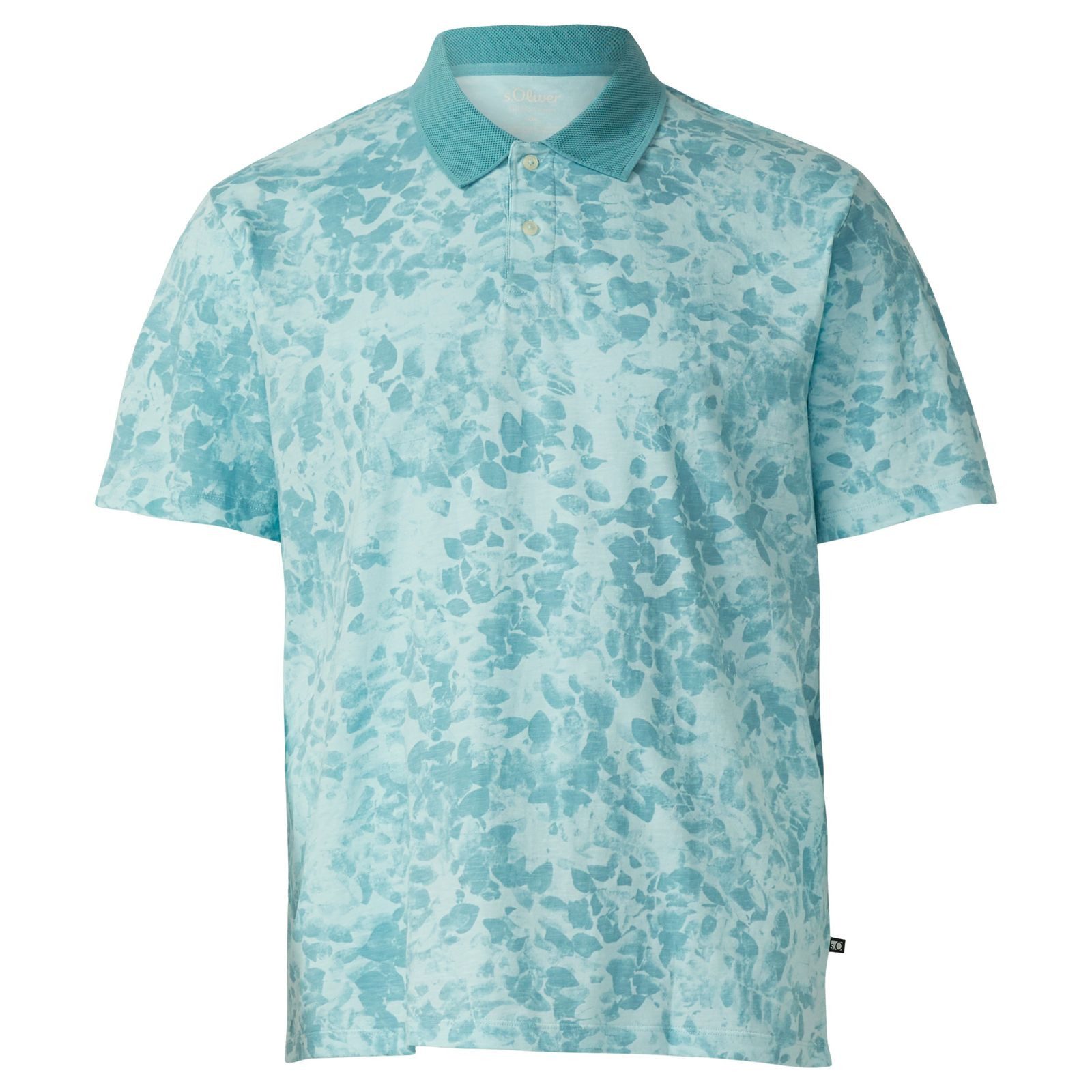 s.Oliver Poloshirt s.Oliver Übergrößen Poloshirt türkis floral Muster