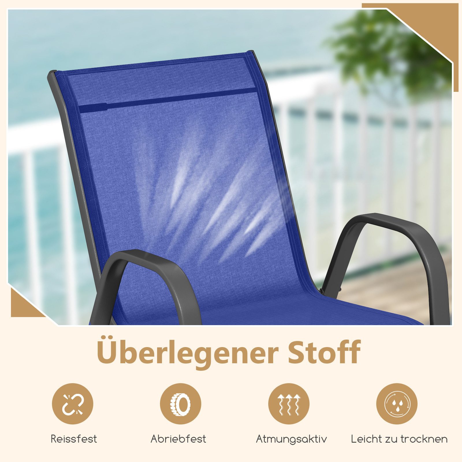 COSTWAY Gartenstuhl (2 St), Stapelstühle, aus günstig online kaufen