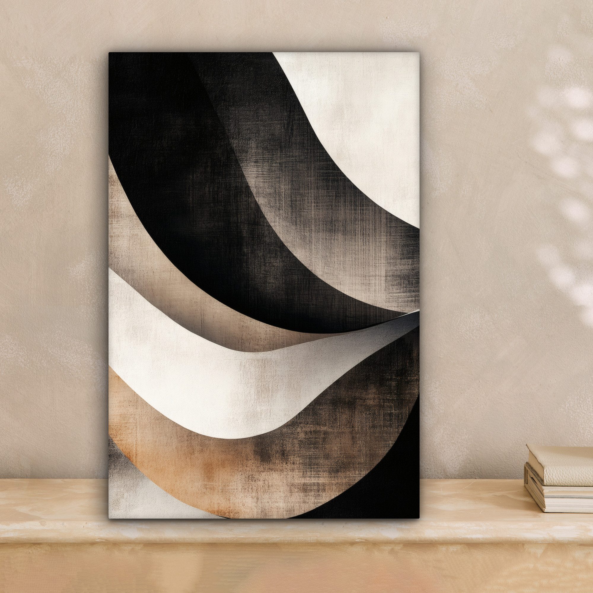 OneMillionCanvasses® Leinwandbild Abstrakt - Wellen - Schwarz - Verwittert, günstig online kaufen