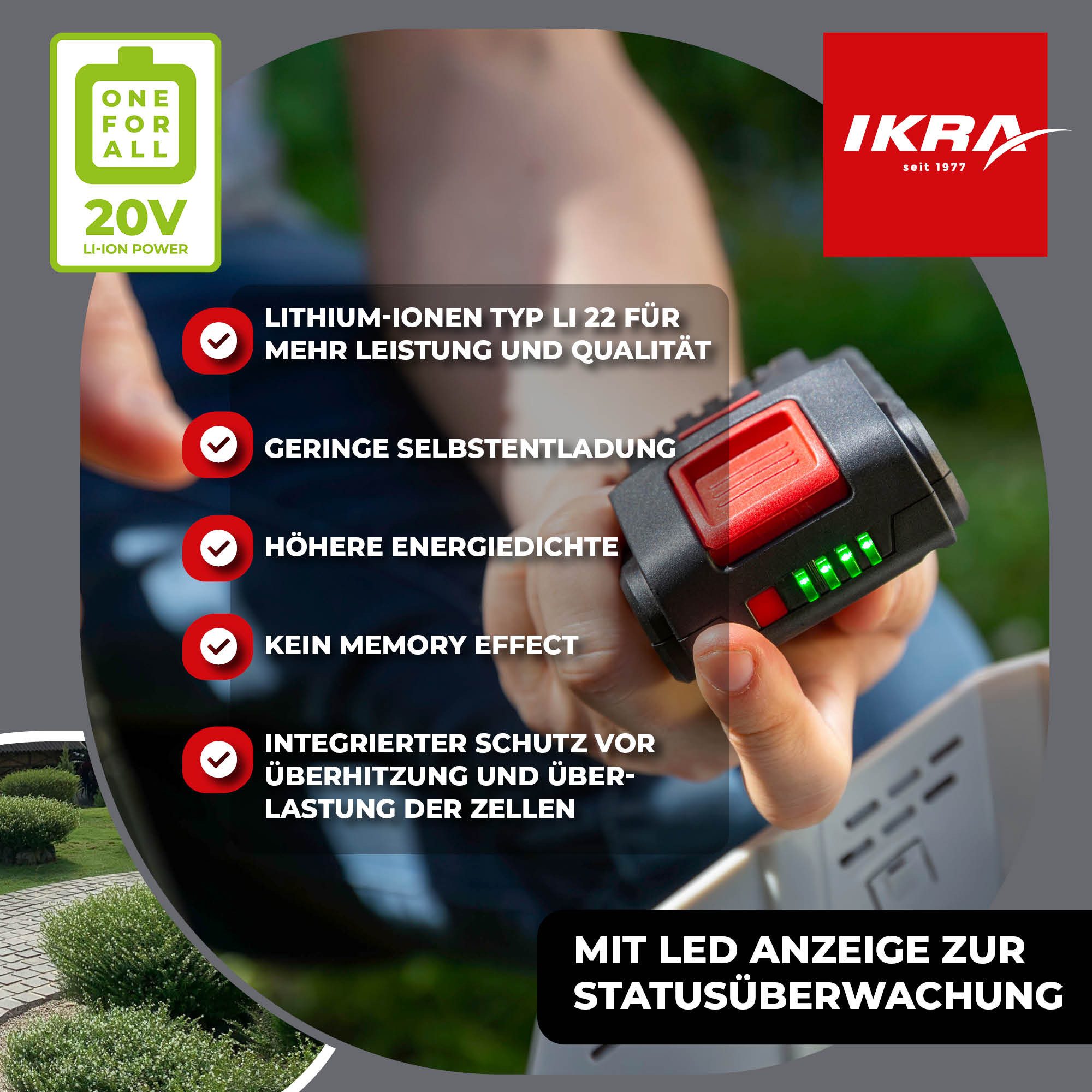 ikra GmbH ikra 20 V Akku Akku 20 mAh, 20 V