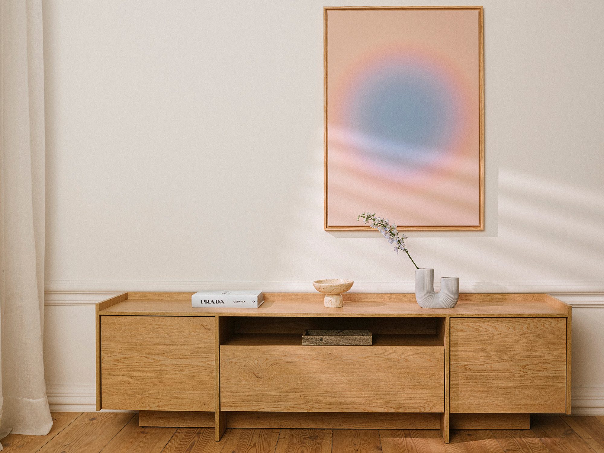 Beautysofa TV-Schrank JUNI mit 3 Türen und offener Ablage (Push-to-Open-Fun günstig online kaufen