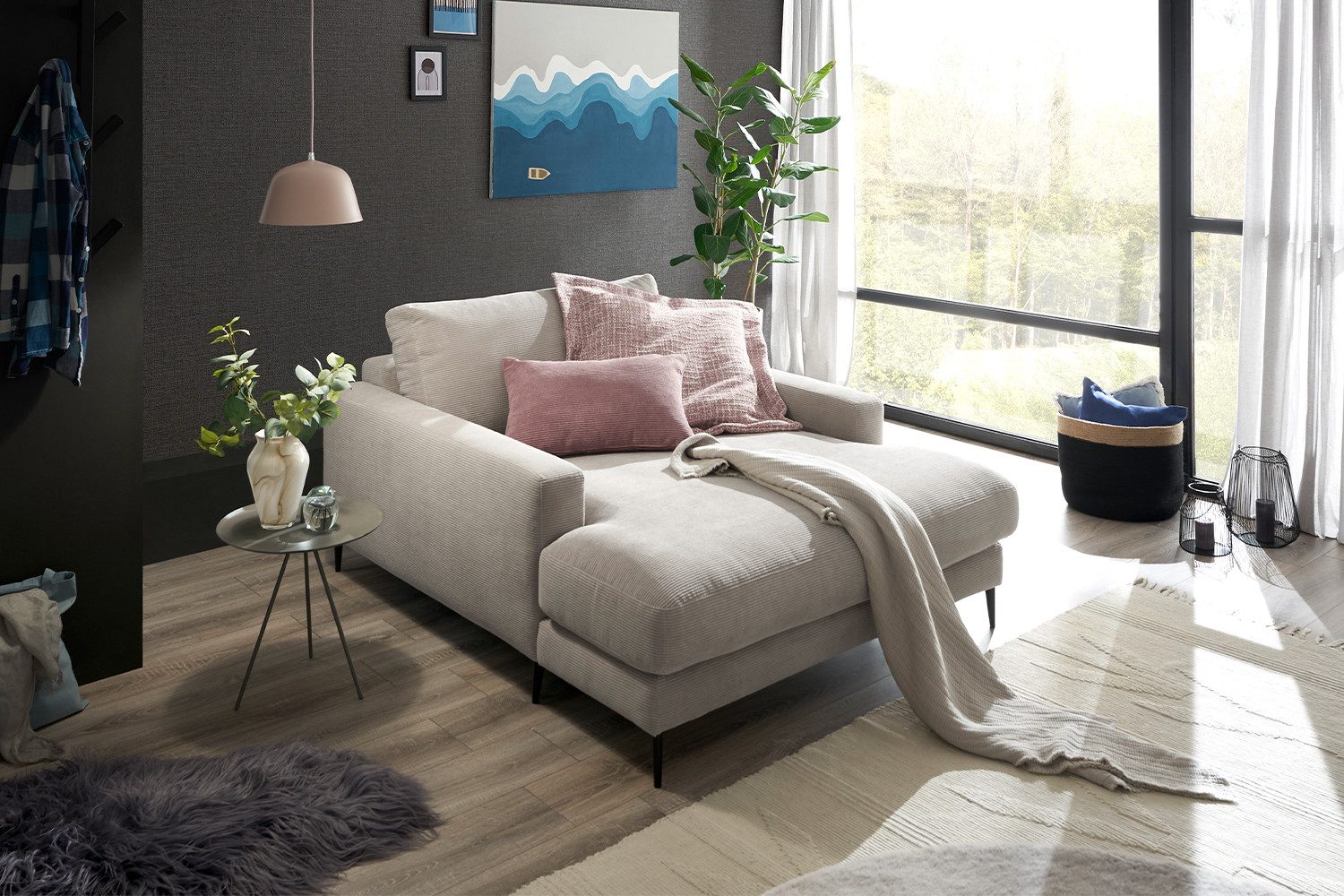 KAWOLA Relaxsessel CARA, Longseat Feincord verschiedene Farben