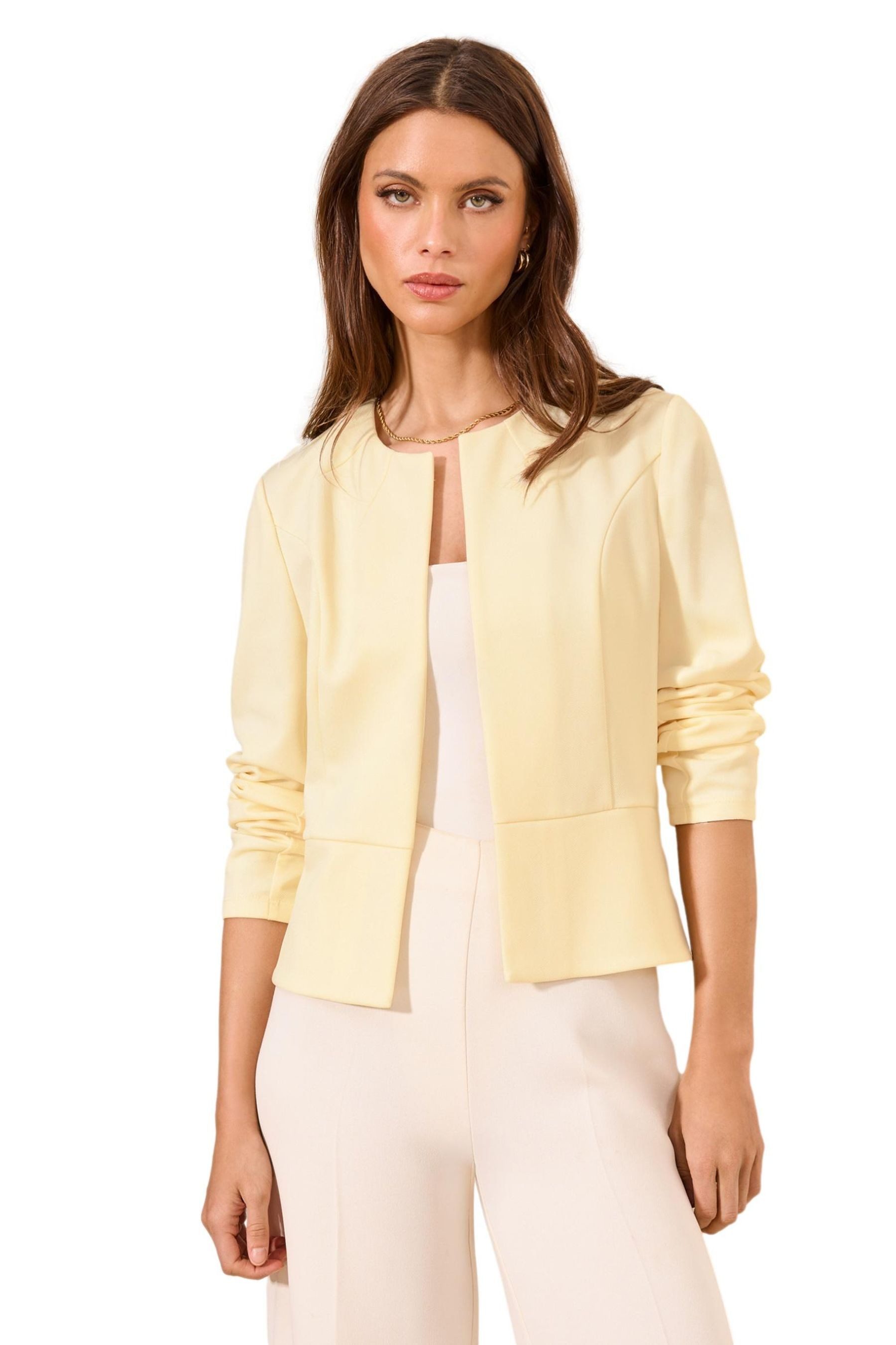 LIPSY Kurzjacke Lipsy verkürzter, kragenloser Blazer, Regular (1-St)