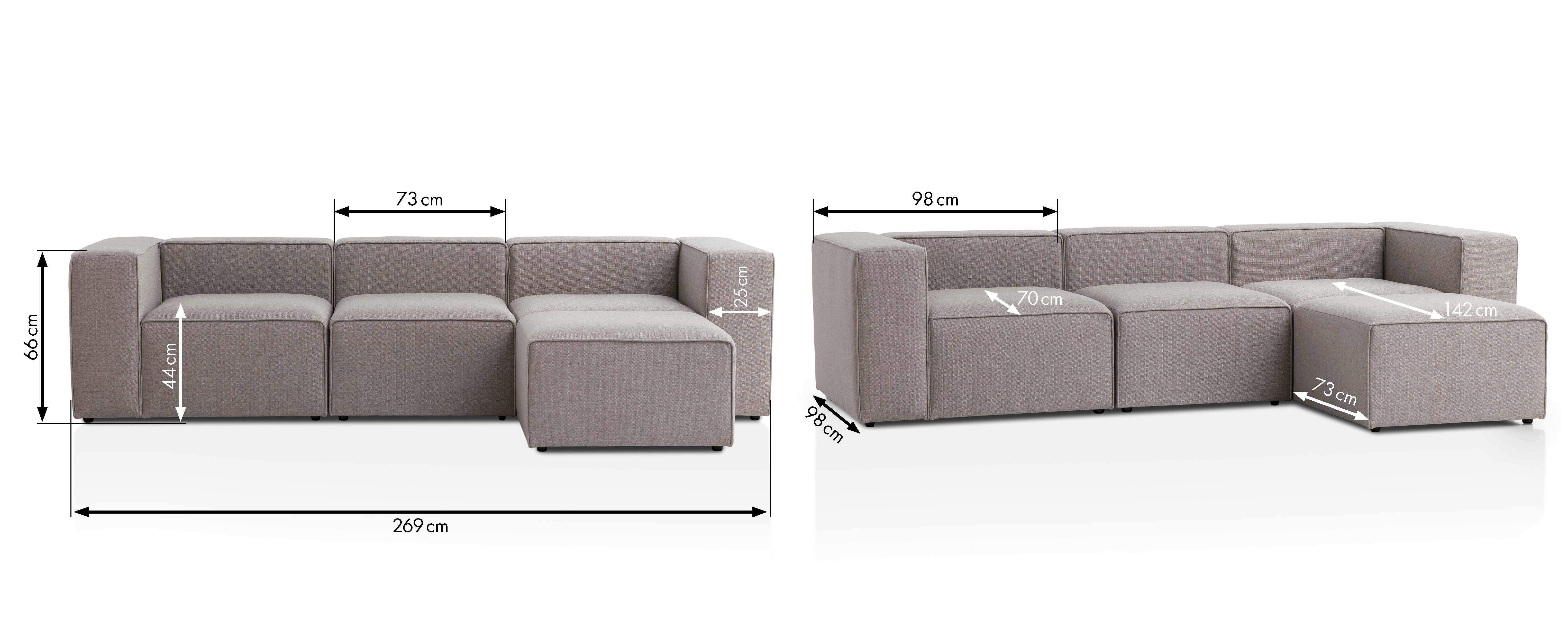 Milos, kombinierbare individuell Teile, 1 Sofa brand Modulares Skandinavisches Wohnlandschaft, Hellgrau Schillig Ewald Design Sofa